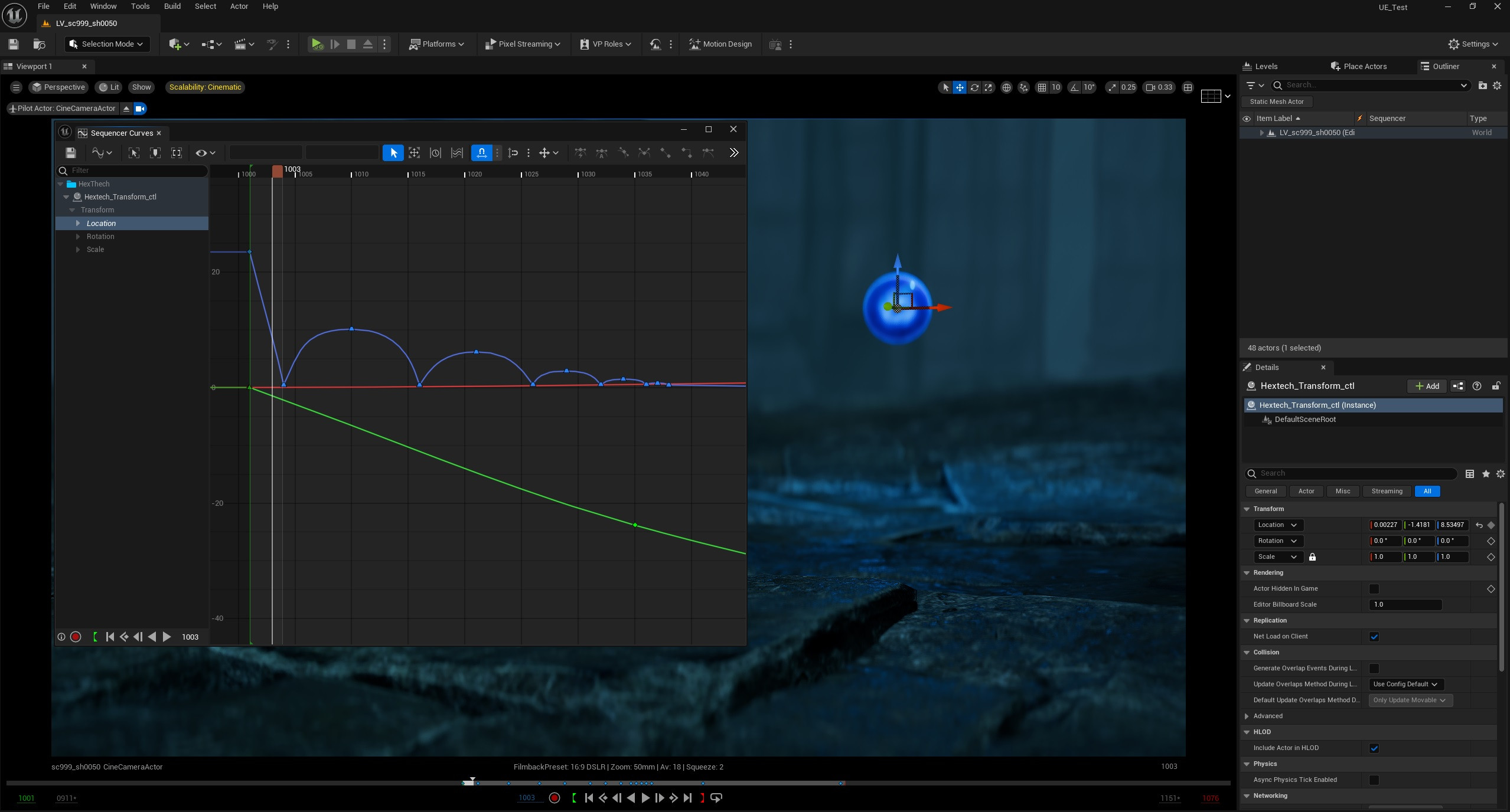 Simple bouncing ball animation I created in Unreal Engine