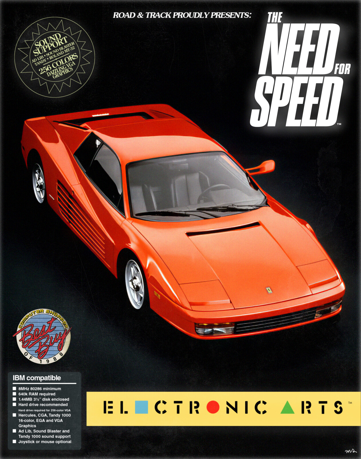 The Need for Speed (1988) PC Big Box Cover Art