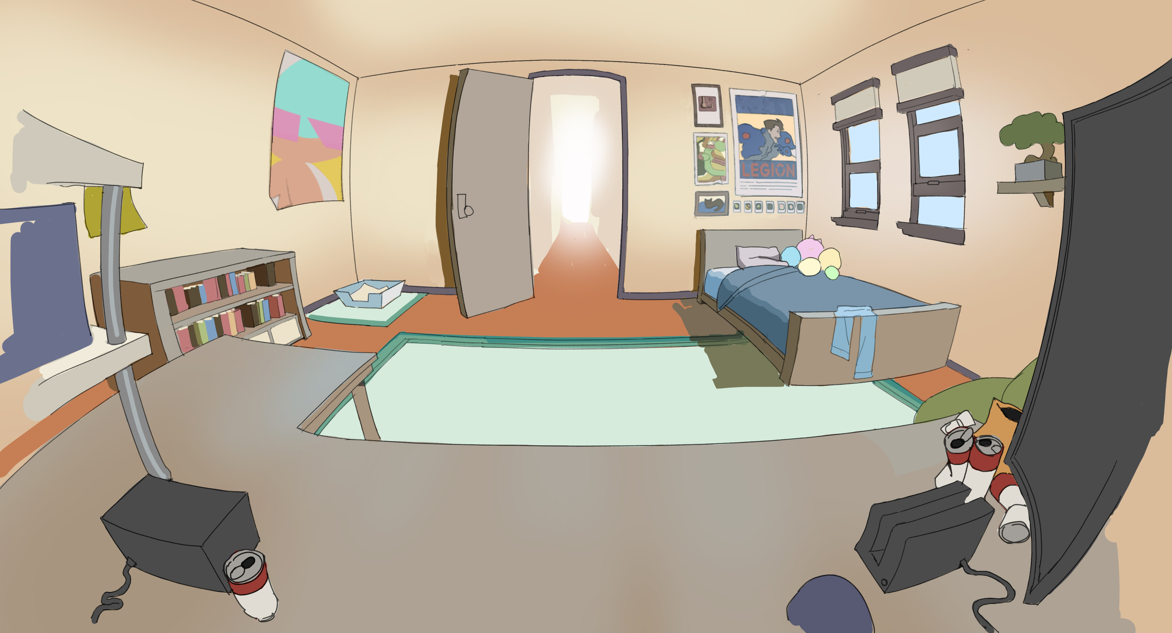 Finished background painting