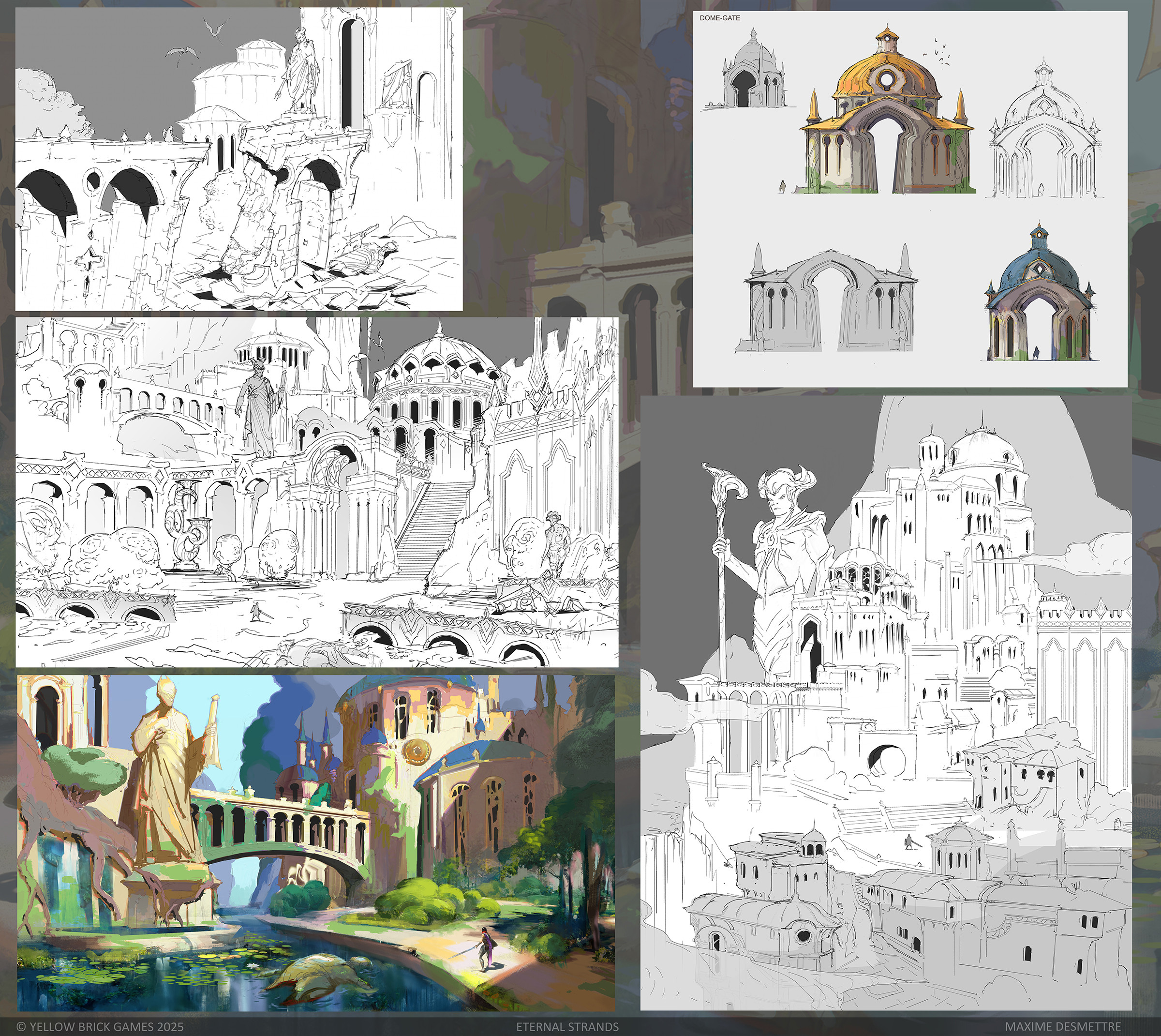 Early sketches and color explorations