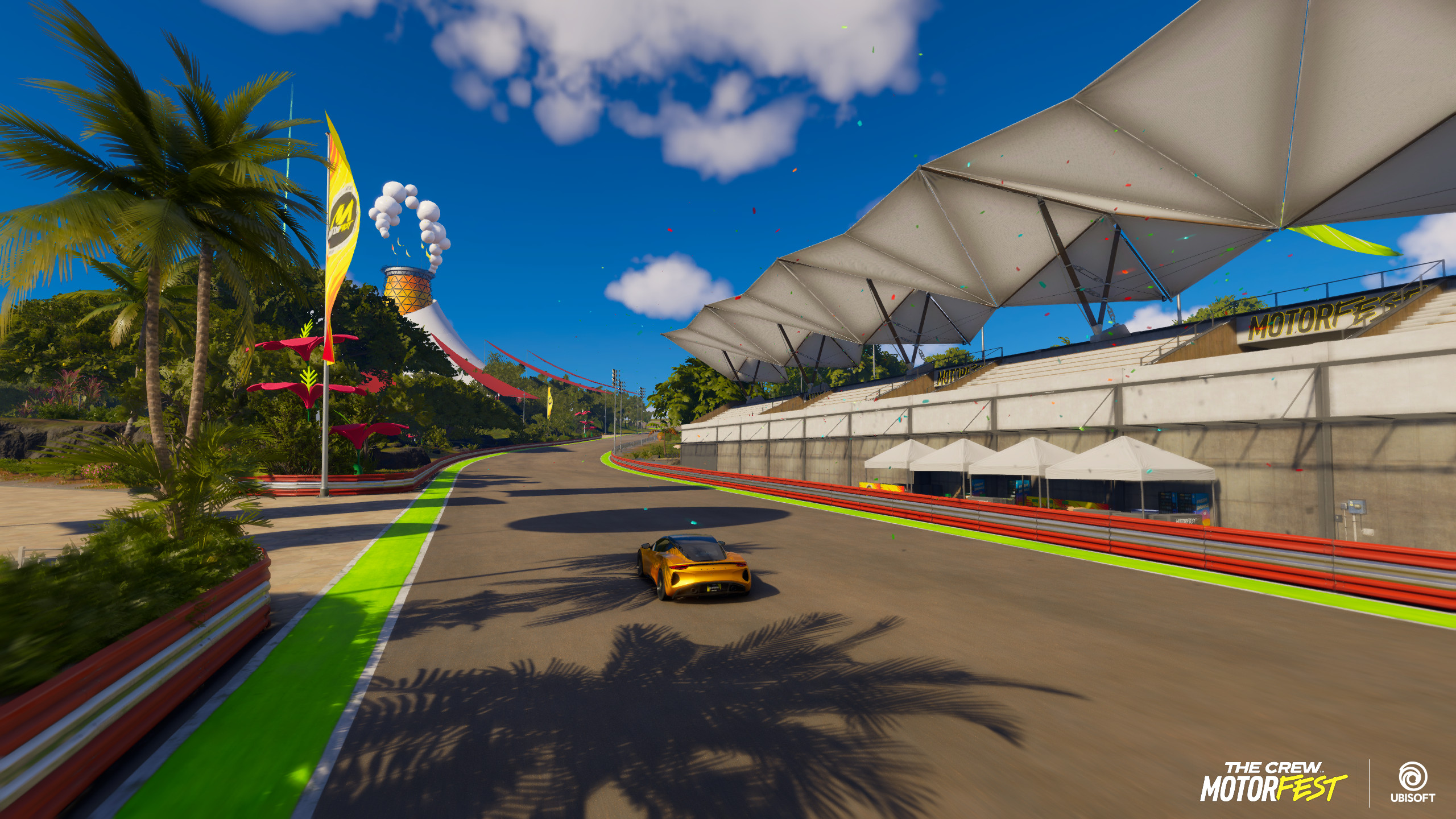 Continuing through the S-turns, players will start to approach the Volcano tent.