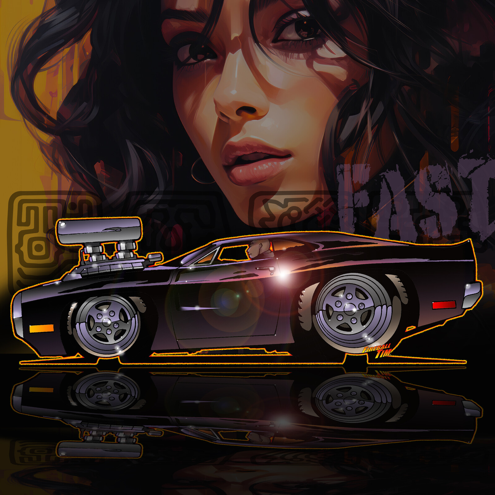 Fast and Furious Dodge Charger Art