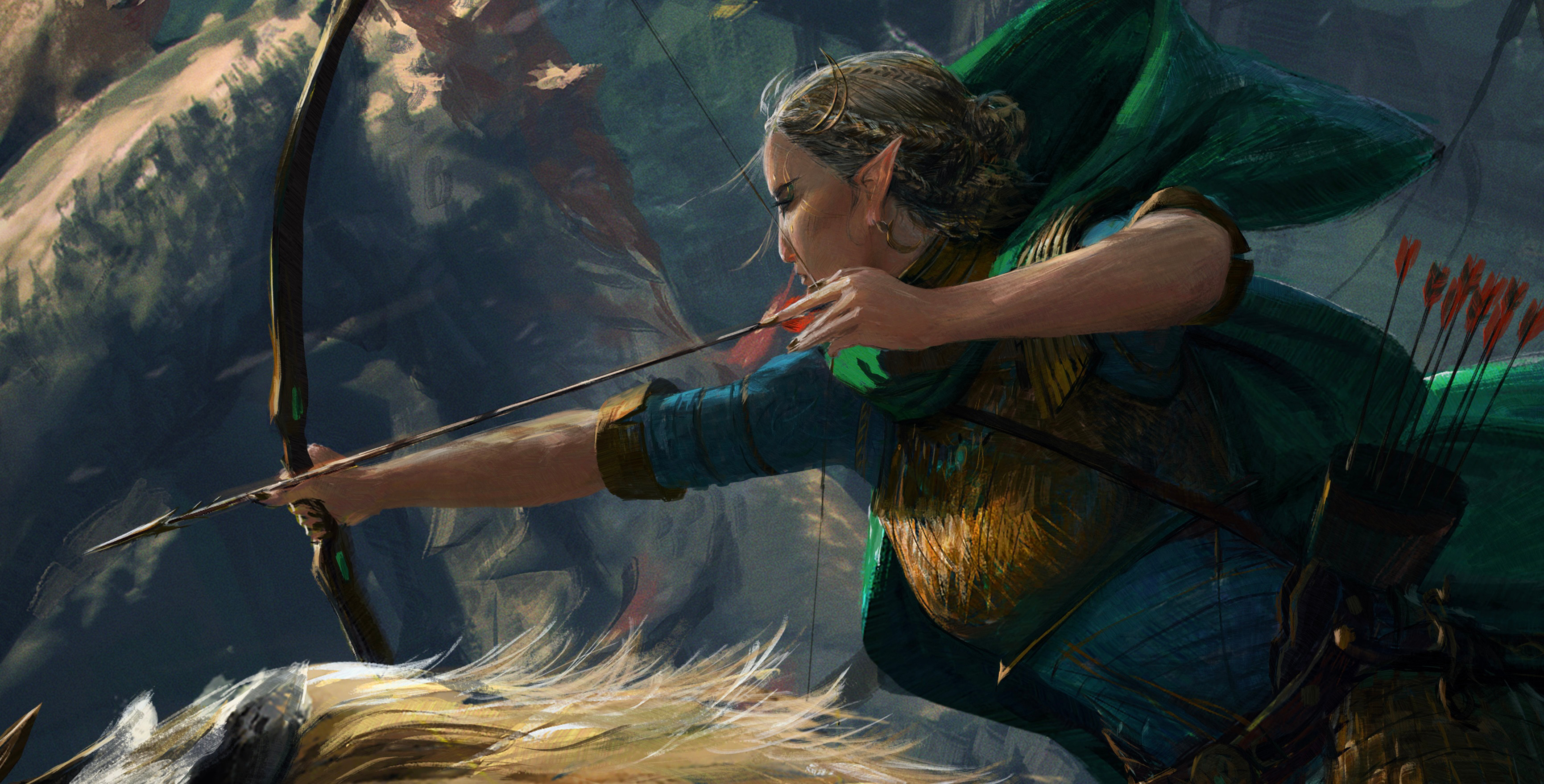 Closeup of the elf archer