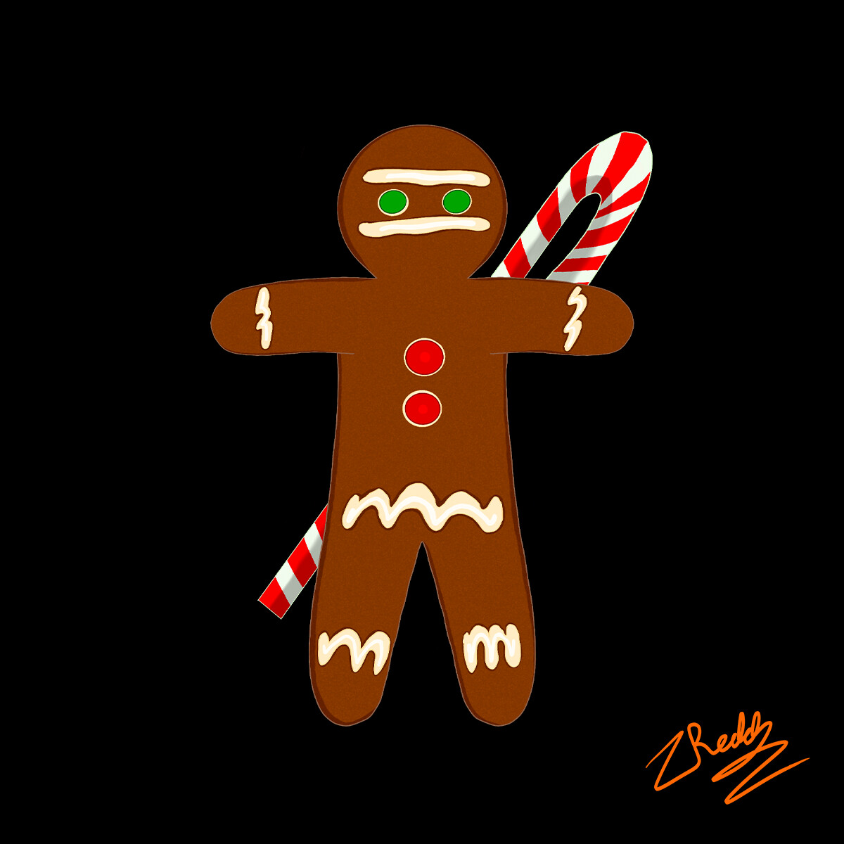Gingerbread Ninja Sticker