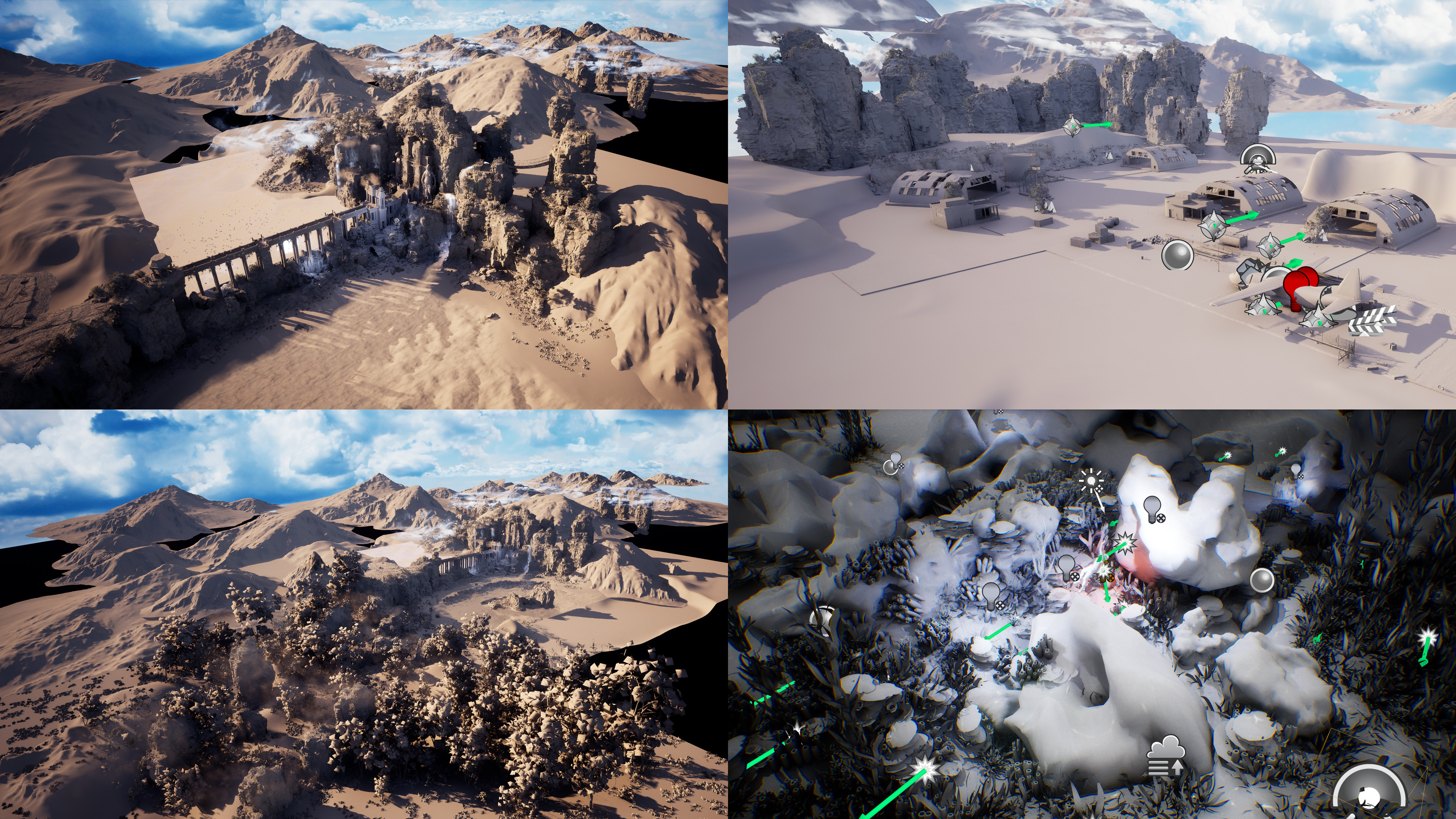 Screenshots of the editor viewports