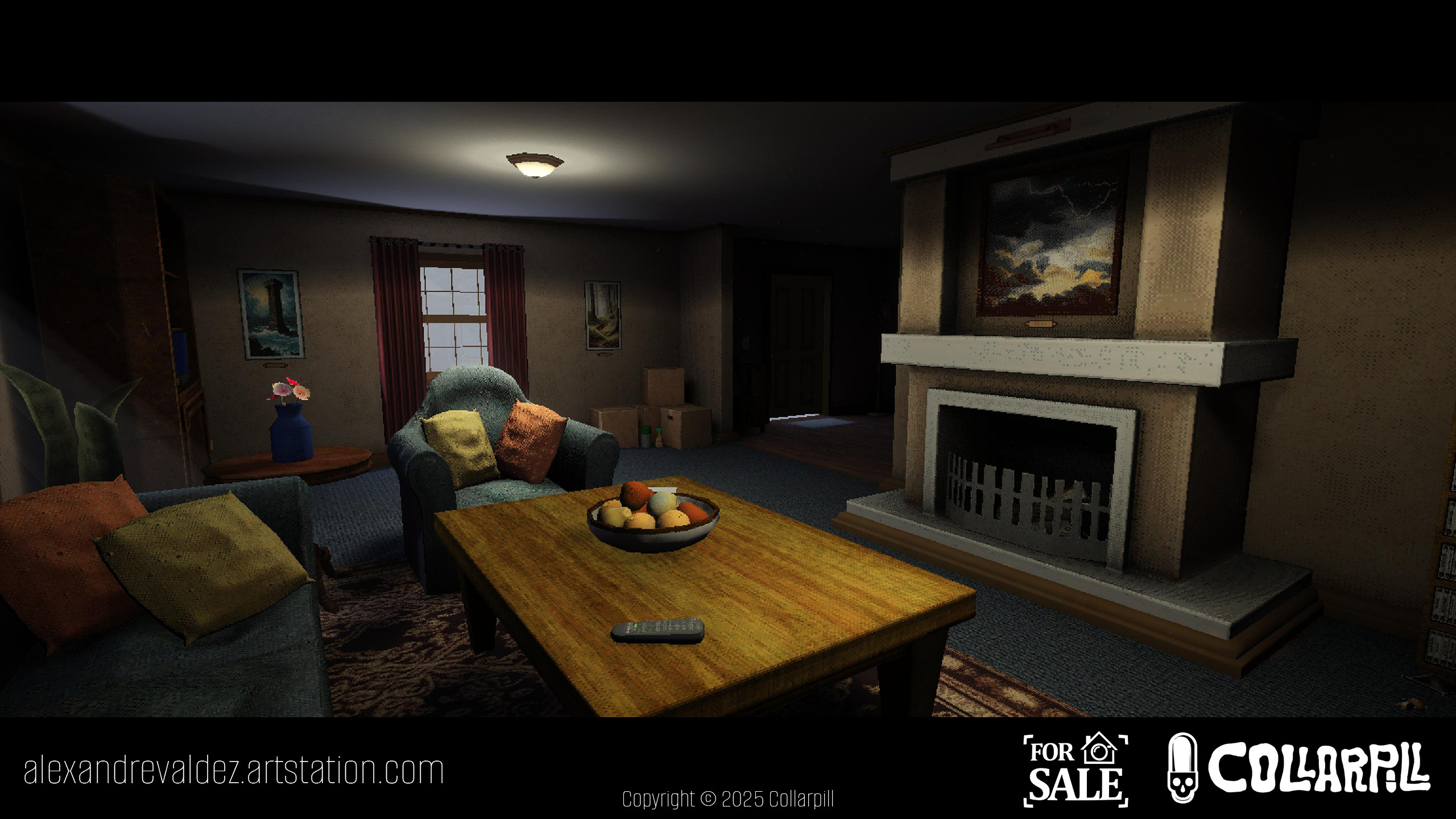 The living room.