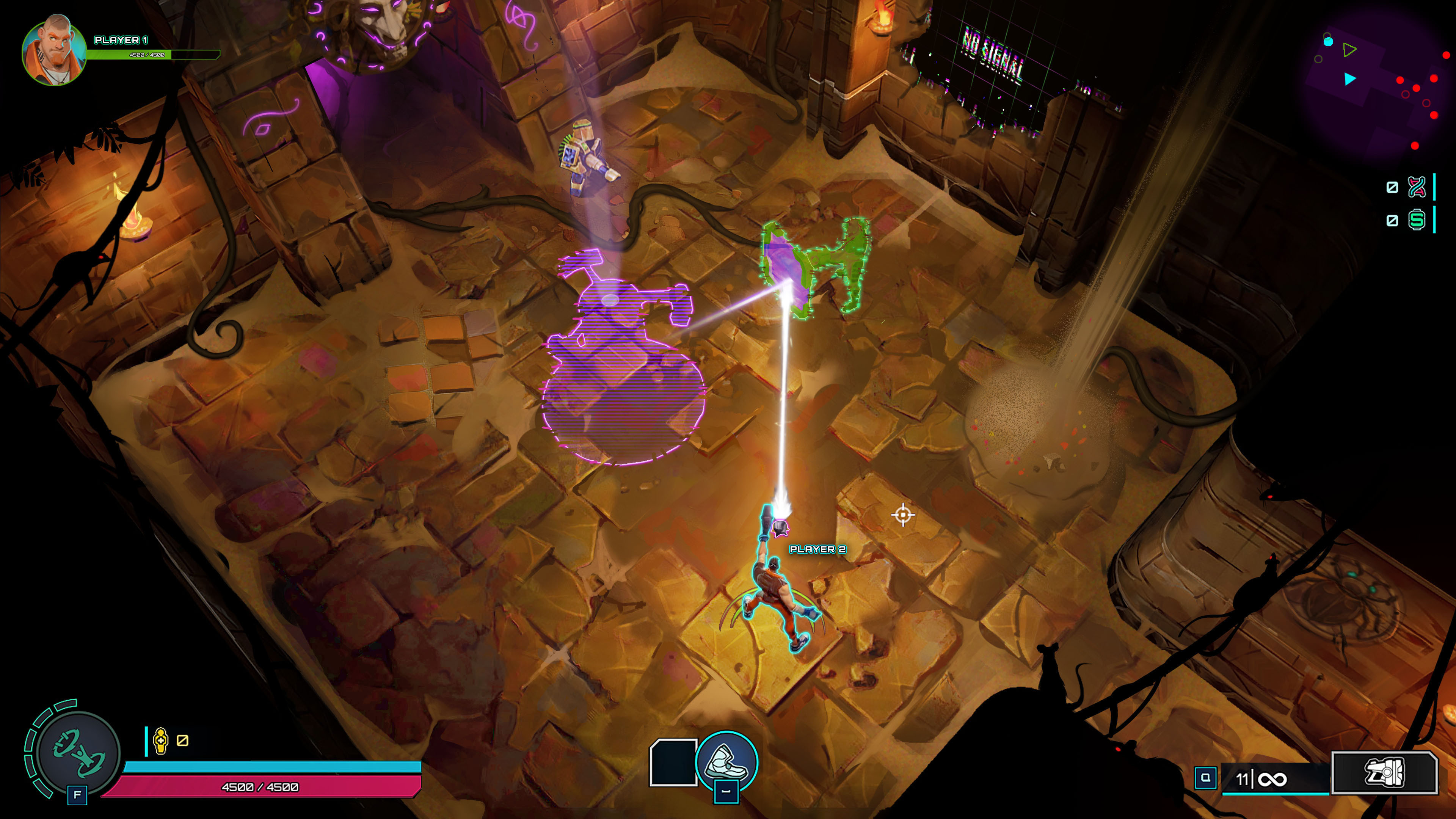 Hand-painted version to communicate the idea of a new "dimension" for the game. It was a key aspect of the game proposal maintaining the same level design layout .