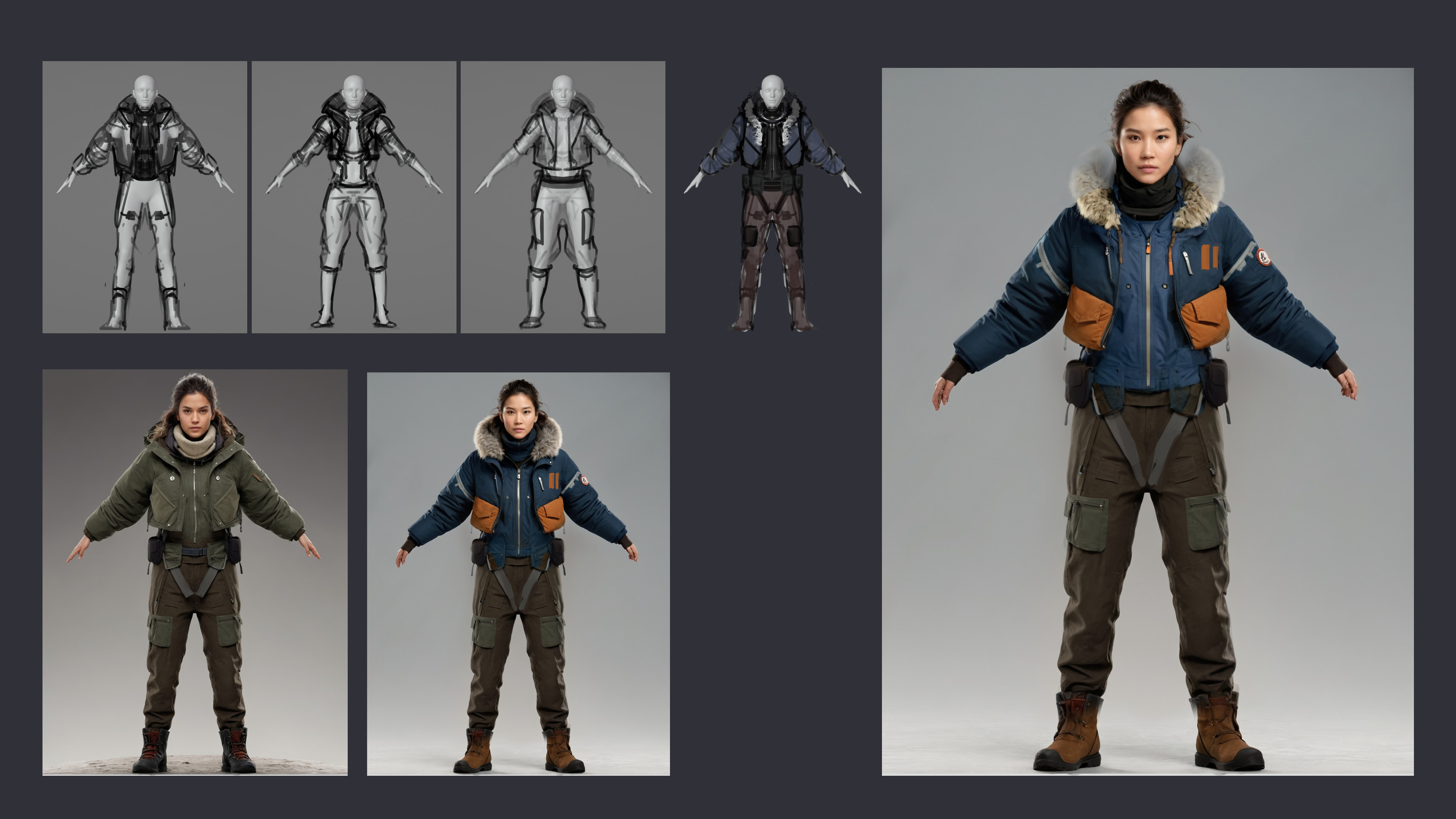 Initial sketches and Vizcom pass by using Photoshop and mashing parts that fit together