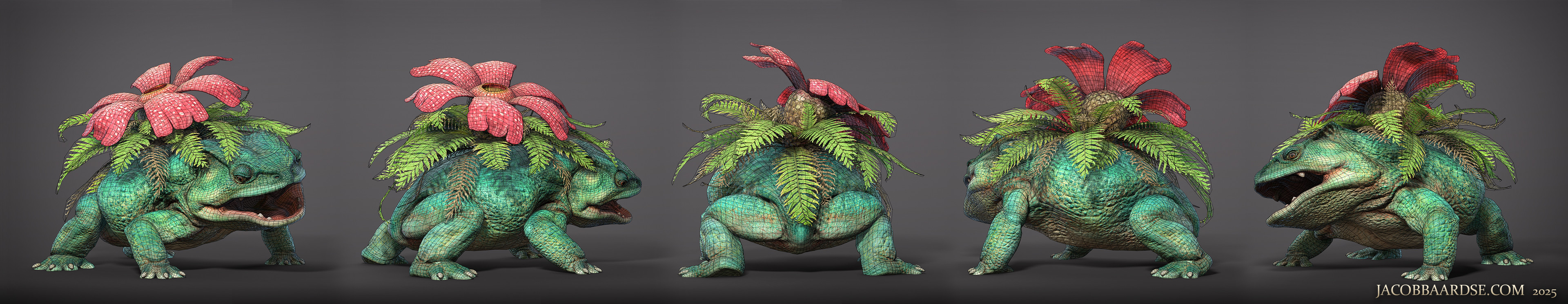 Wireframe Turntable Render in Marmoset