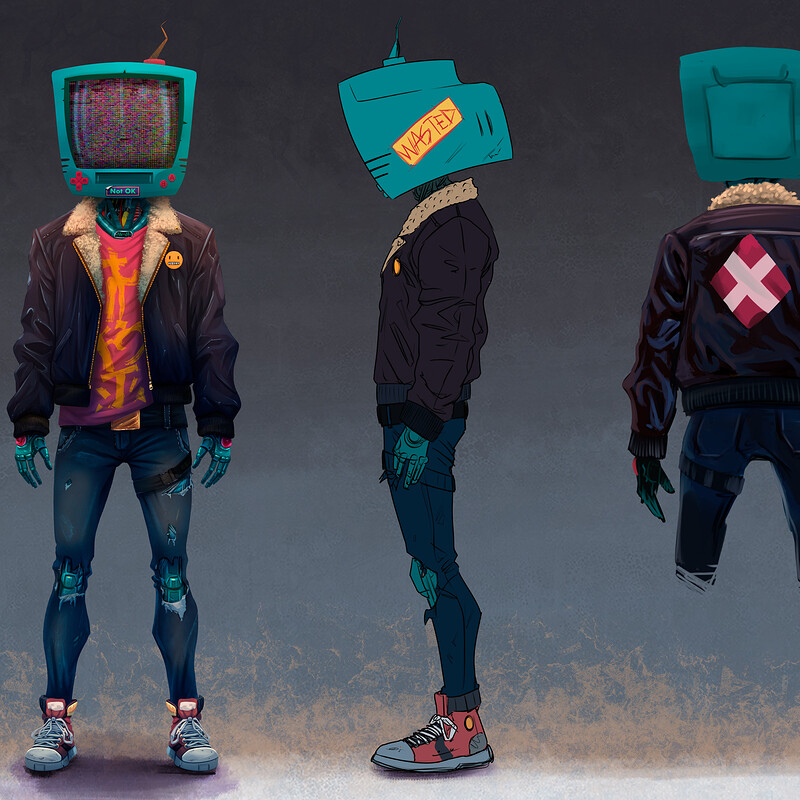 TV-H3ad Character design