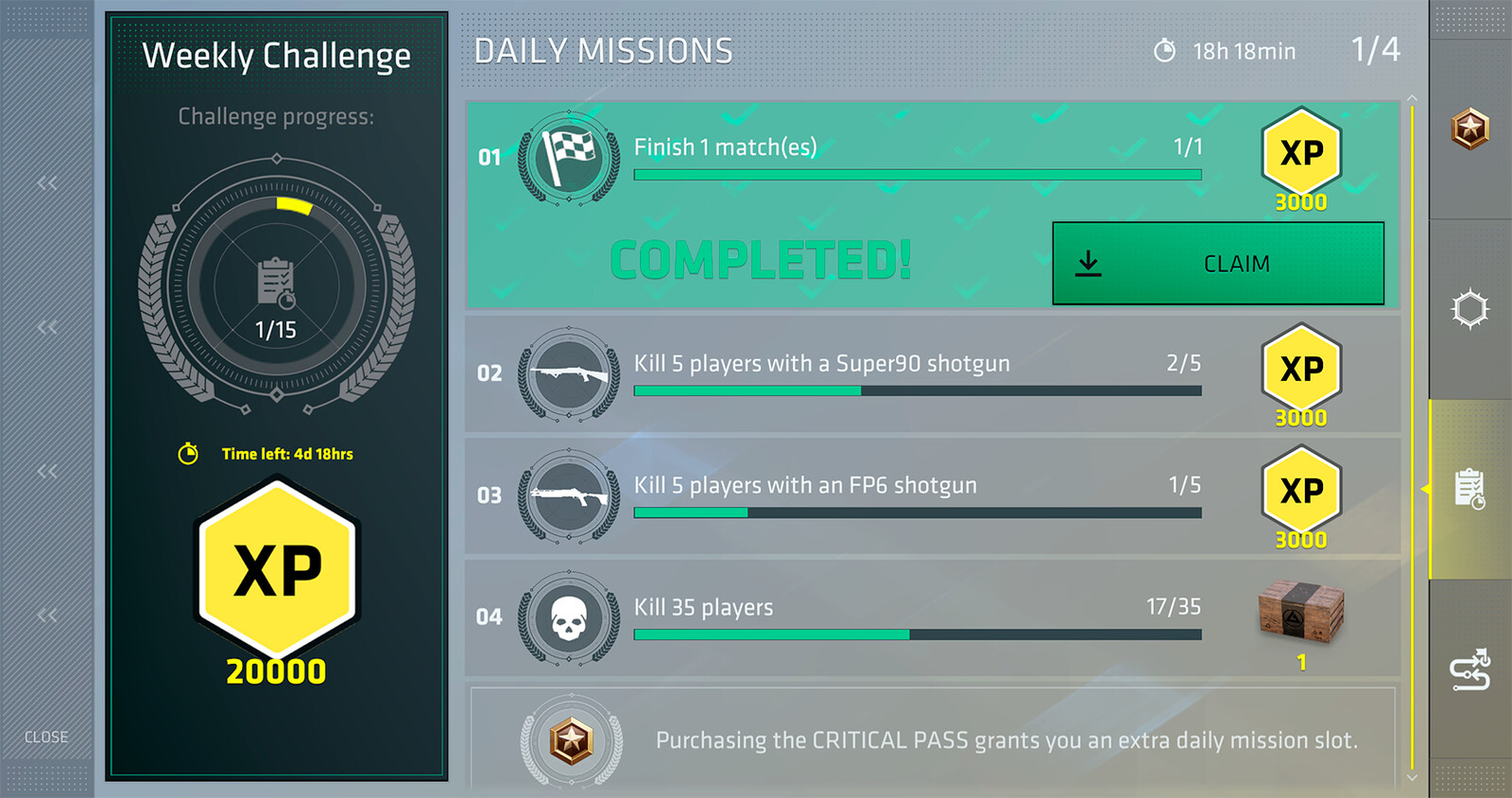 Critical Ops: Progression.
