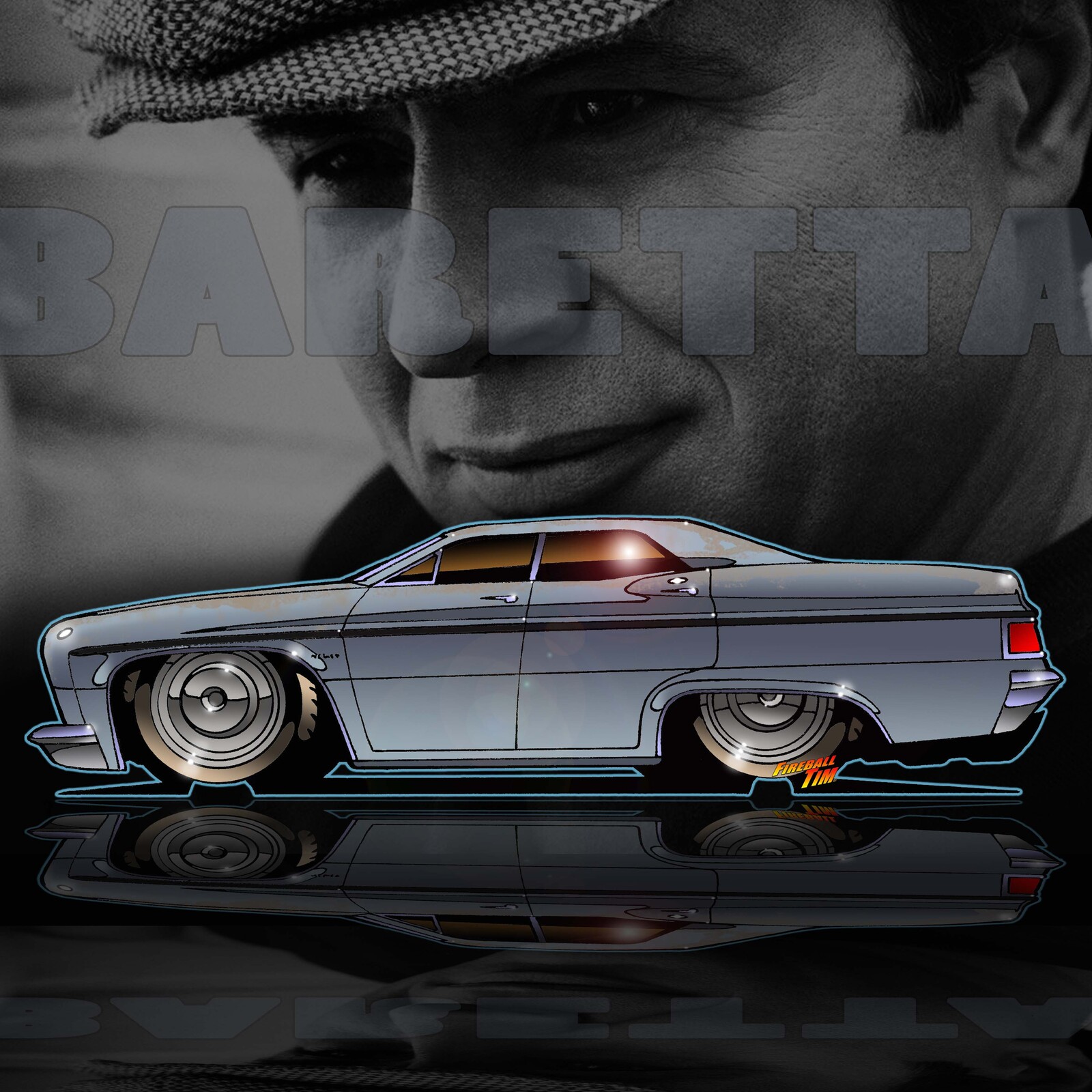 Baretta TV Show Art by Fireball Tim Garage