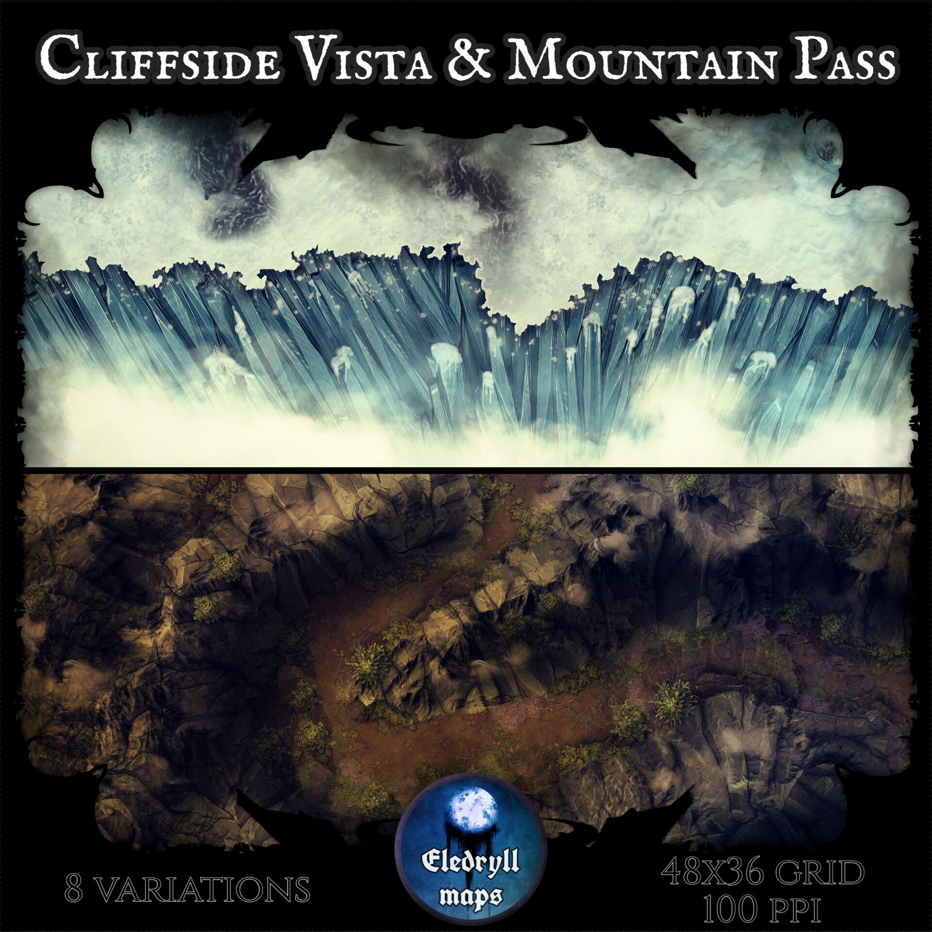 Eledryll Cartography - Cliffside Vista [30x40 battlemap]