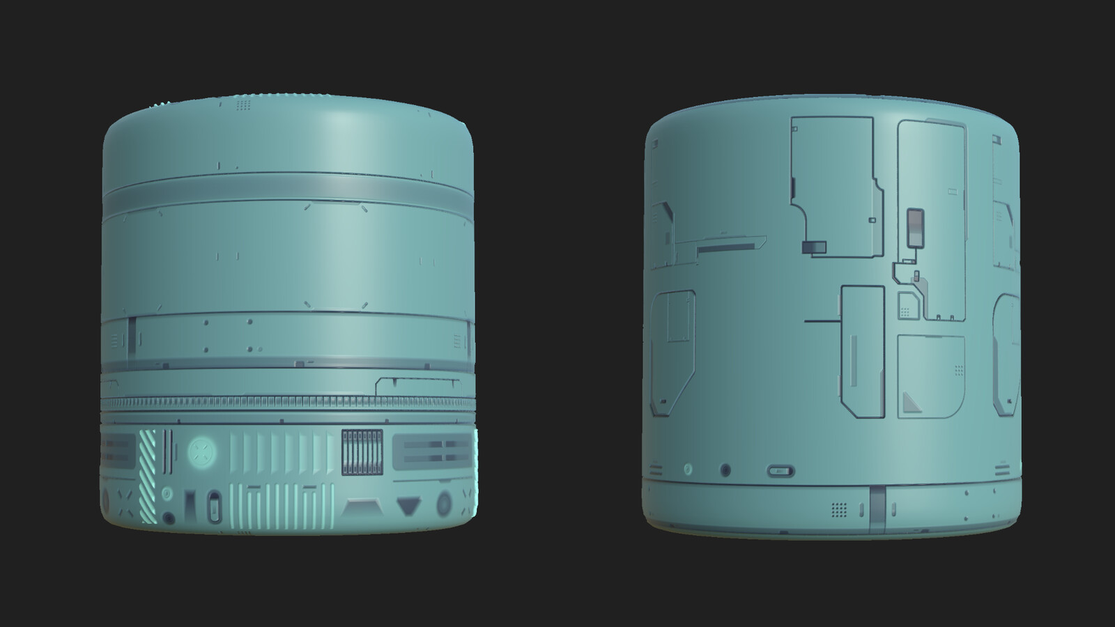 Custom normal map trims for architectural elements and props