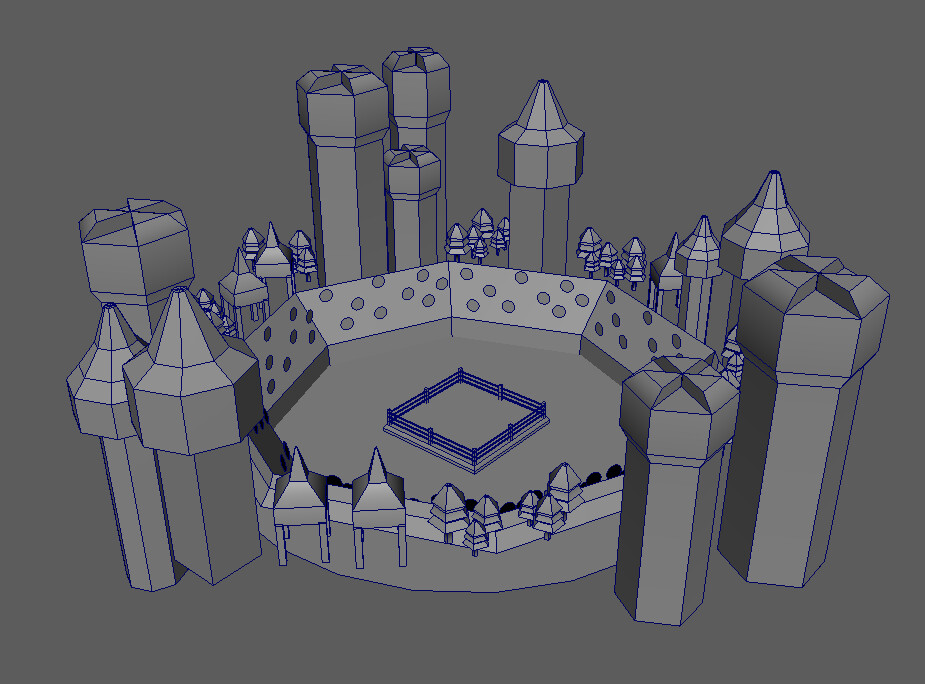 Untextured Model Environment (In Maya)
