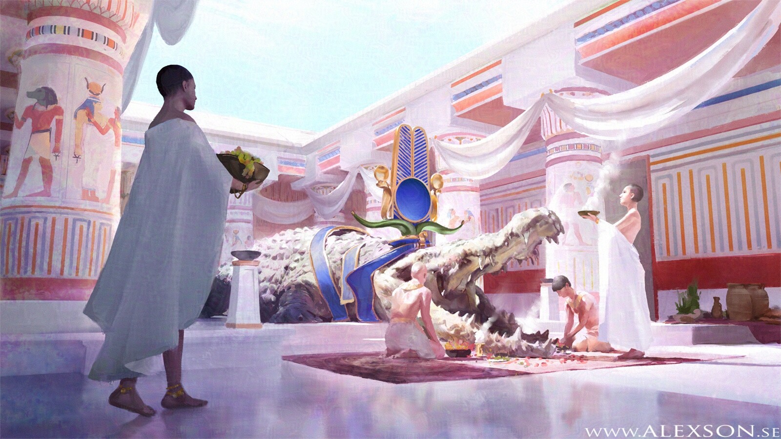 Worshippers at the temple of Sobek
