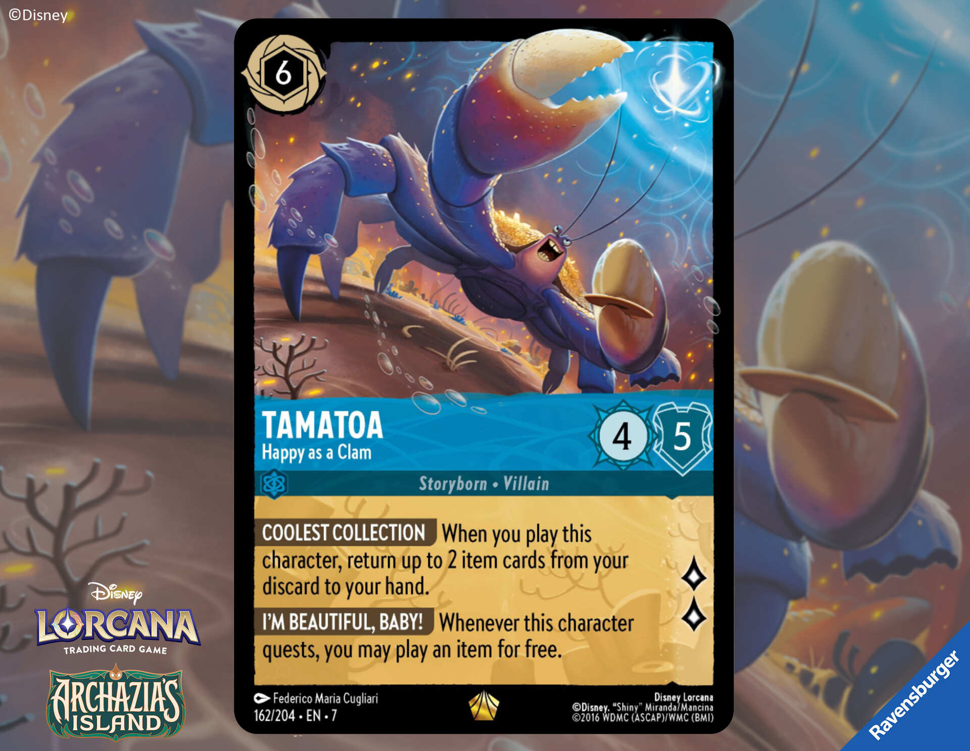 Federico Maria Cugliari - Disney Lorcana - Tamatoa Happy as a clam