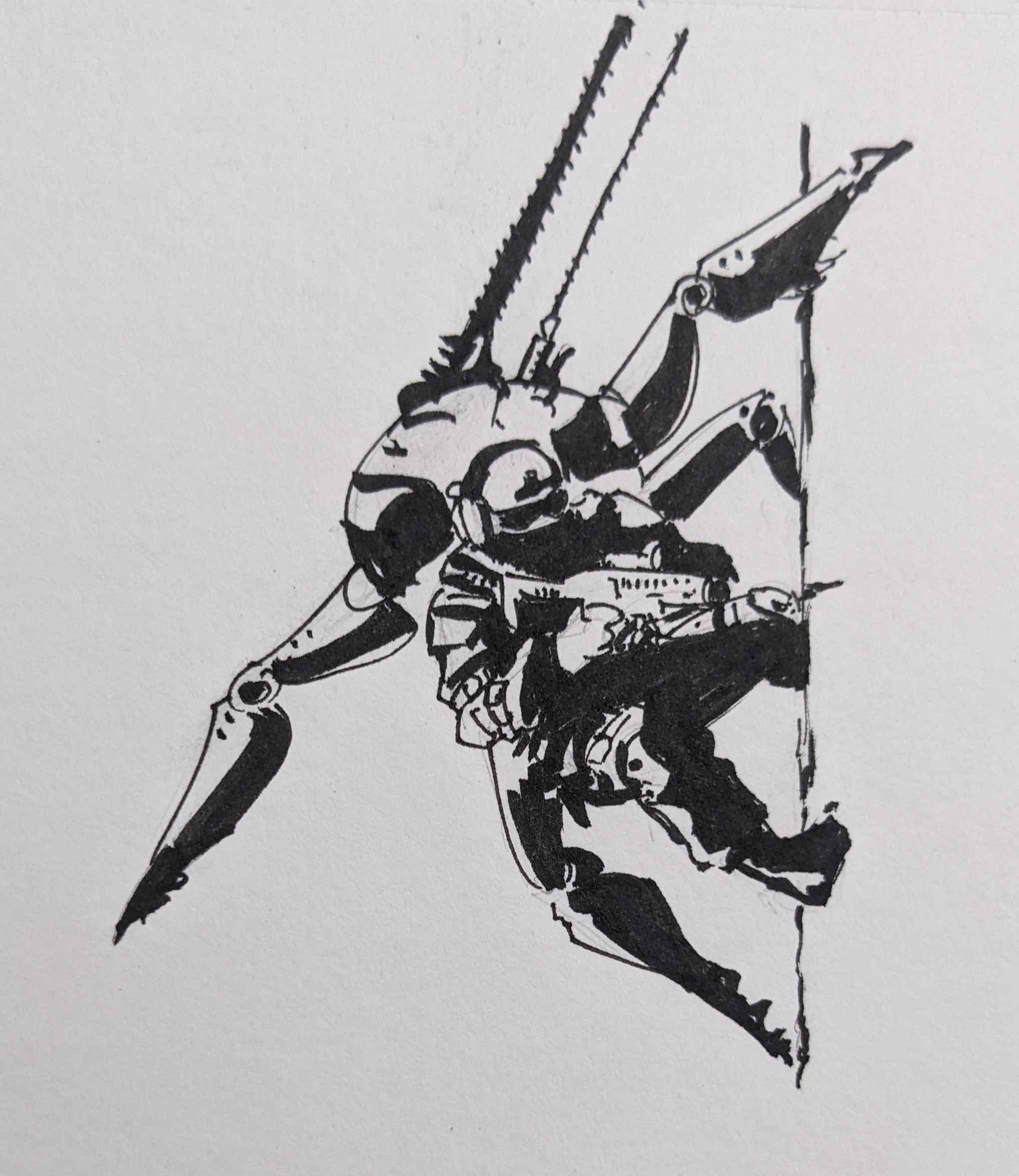 Character Design sketch , A rainbow six siege operator which can switch walls as the game doesn’t allow you to do that. done using Traditional Ink