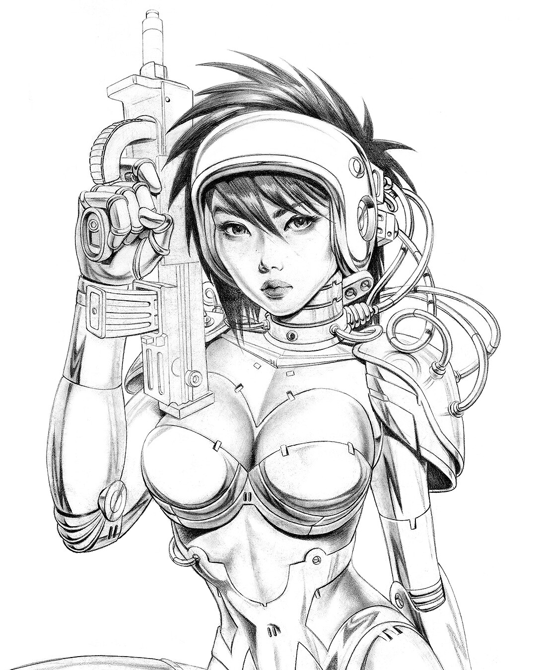 The final drawing scanned and cleaned, ready to be painted on!