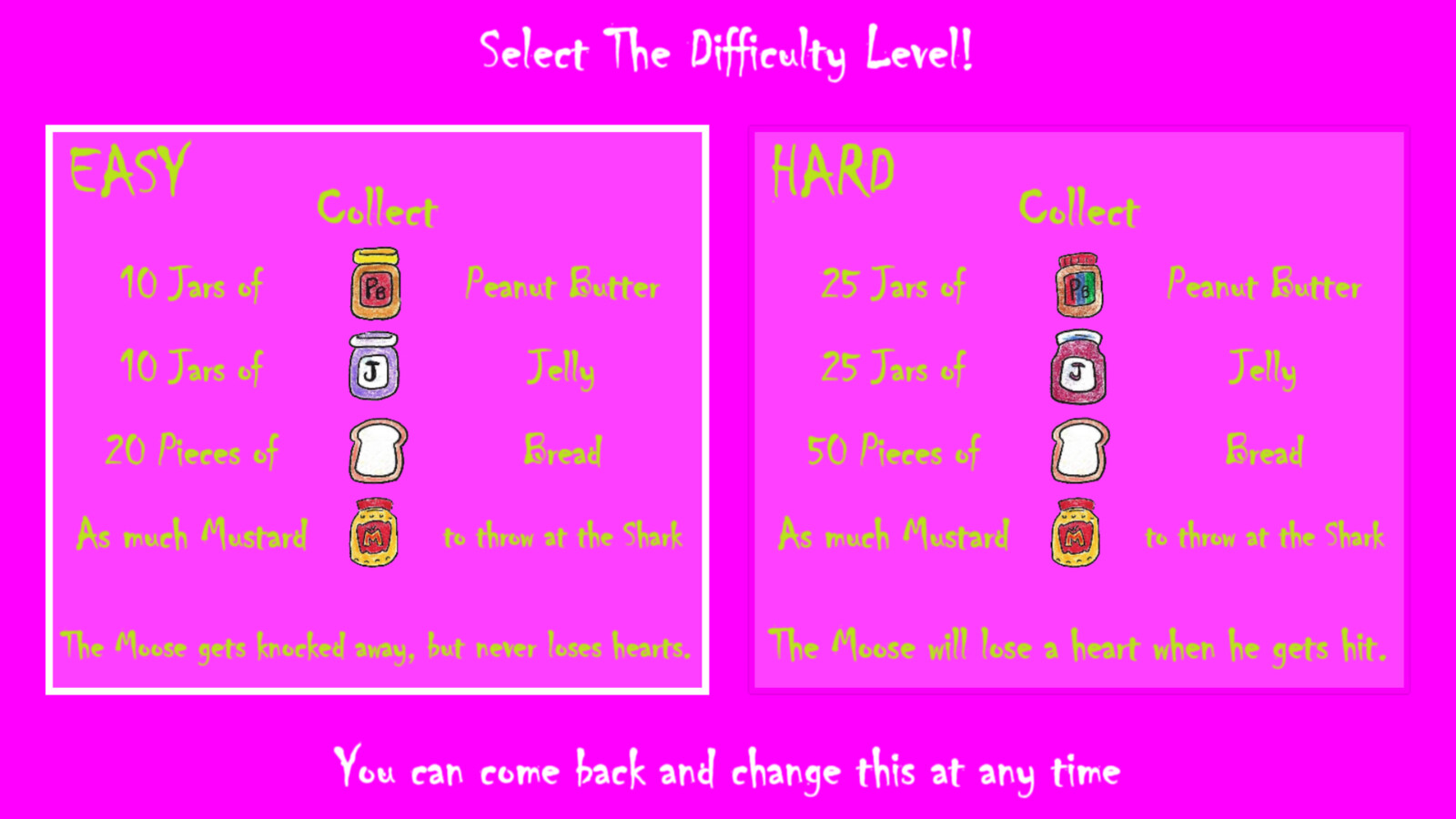Difficulty Select Screen