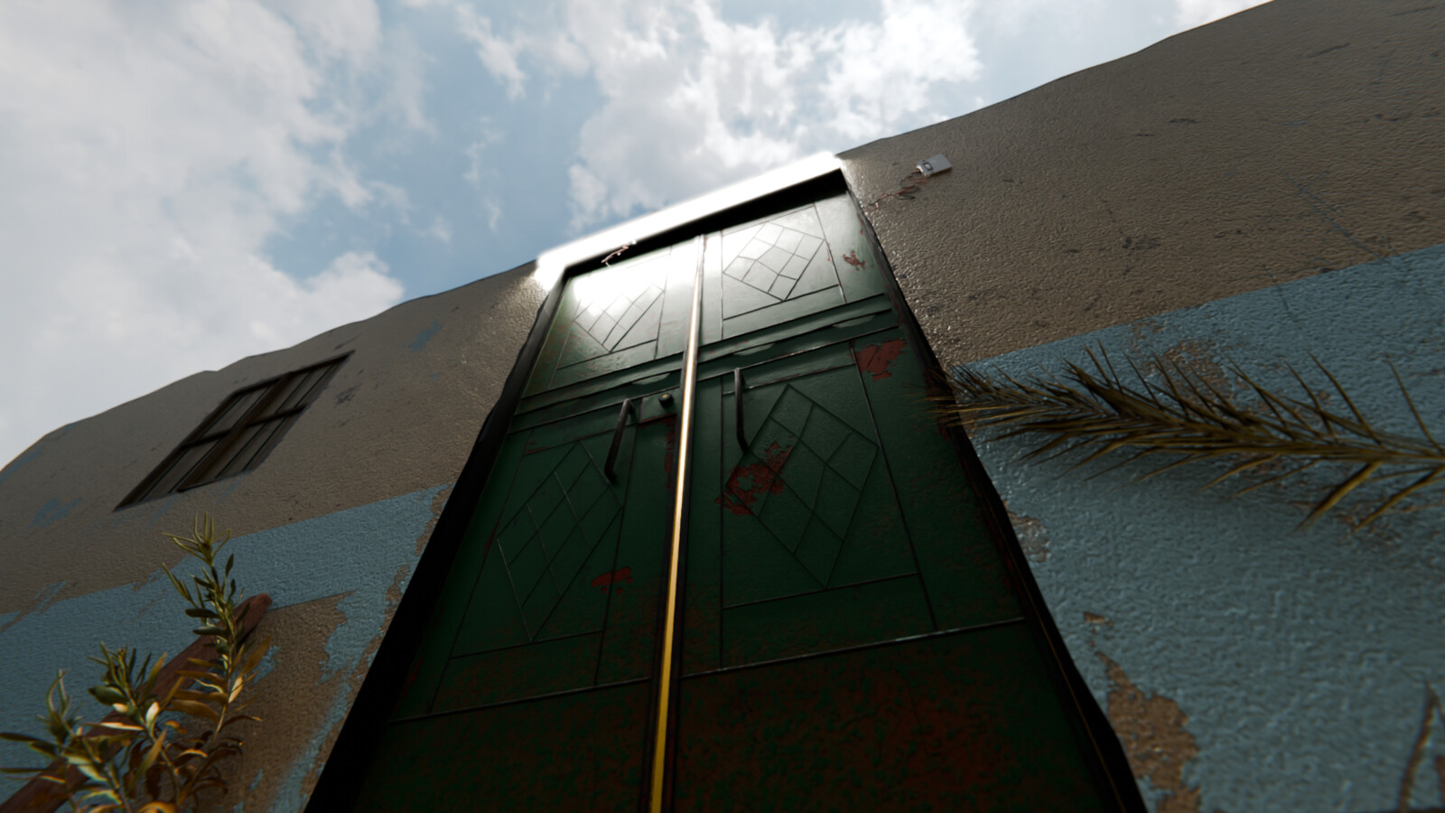 Old realistic Arab house entrance |  واجهة منزل عربي قديم واقعي
