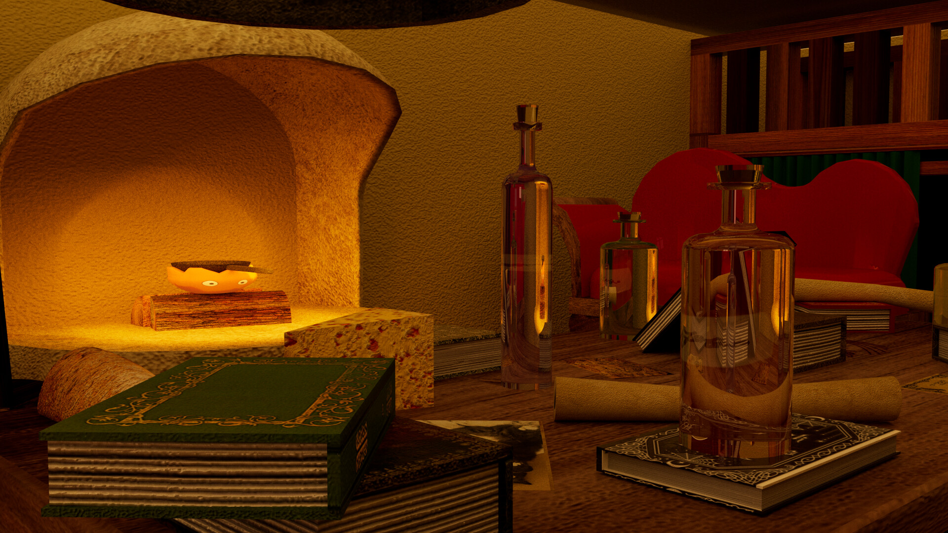 ArtStation Howl's moving castle living room