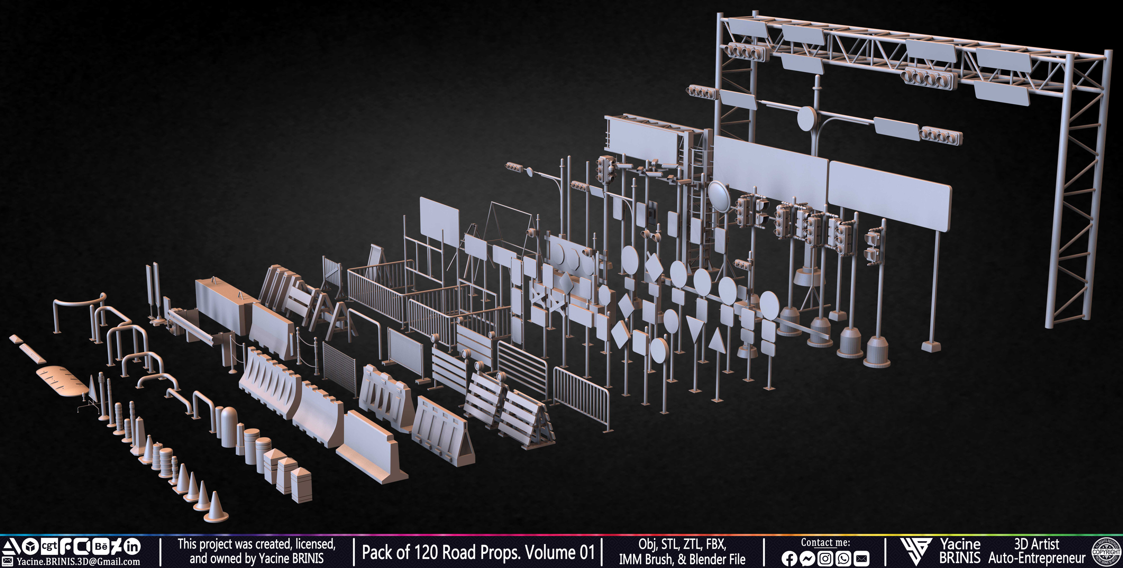 Pack of 120 Road Props Sculpted by Yacine BRINIS Volume 01 Set 020