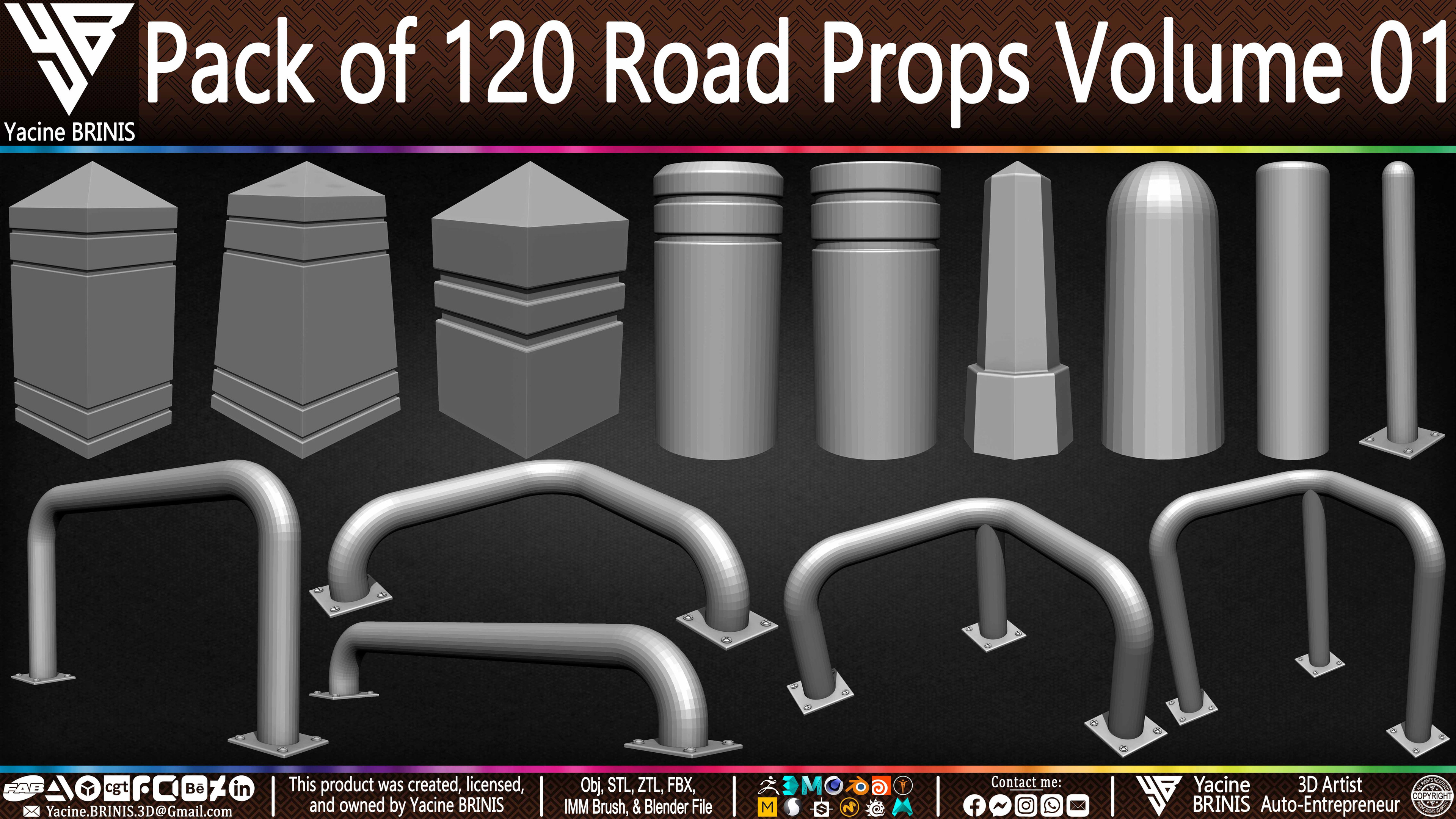 Pack of 120 Road Props Sculpted by Yacine BRINIS Volume 01 Set 023