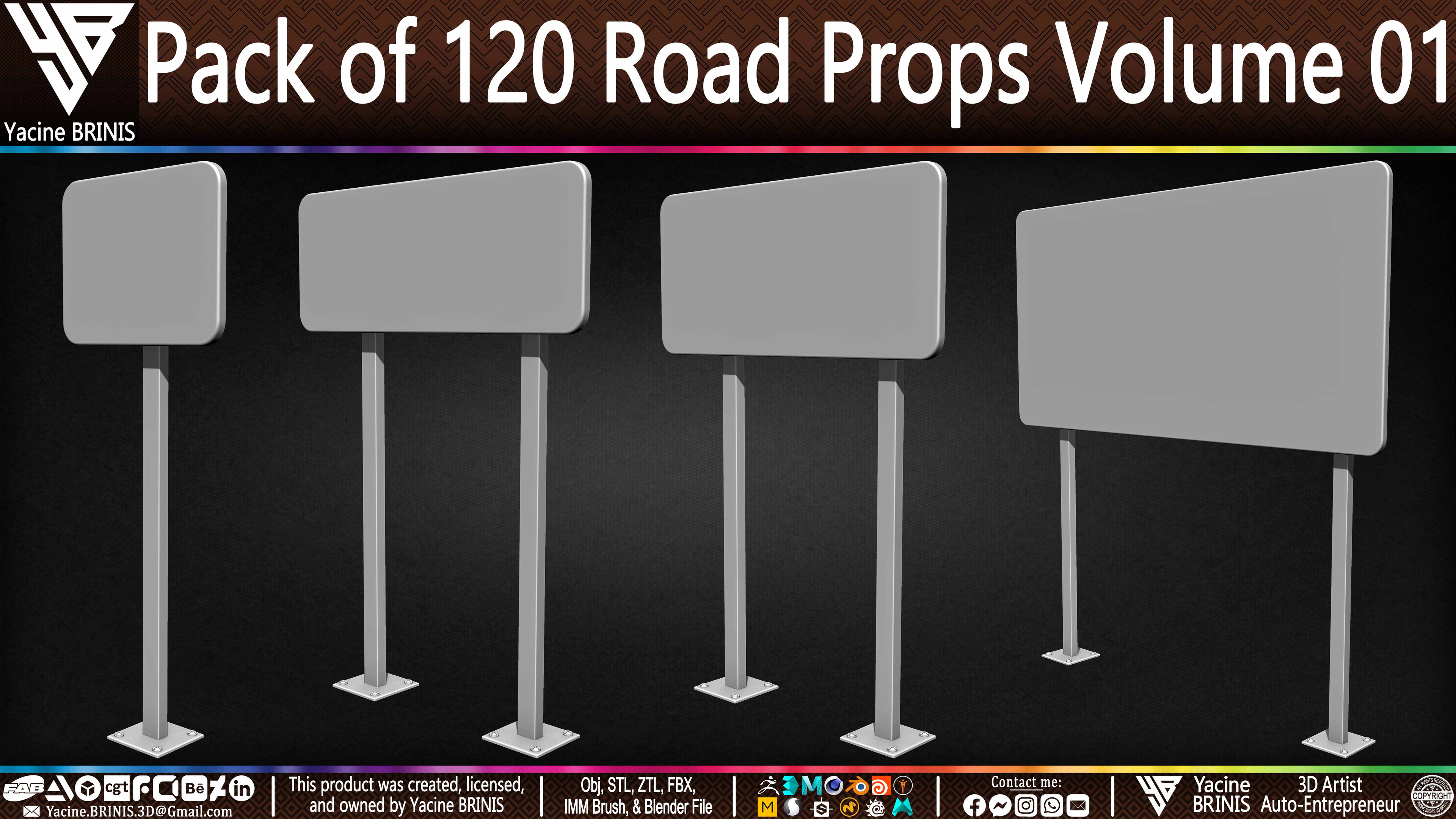 Pack of 120 Road Props Sculpted by Yacine BRINIS Volume 01 Set 025