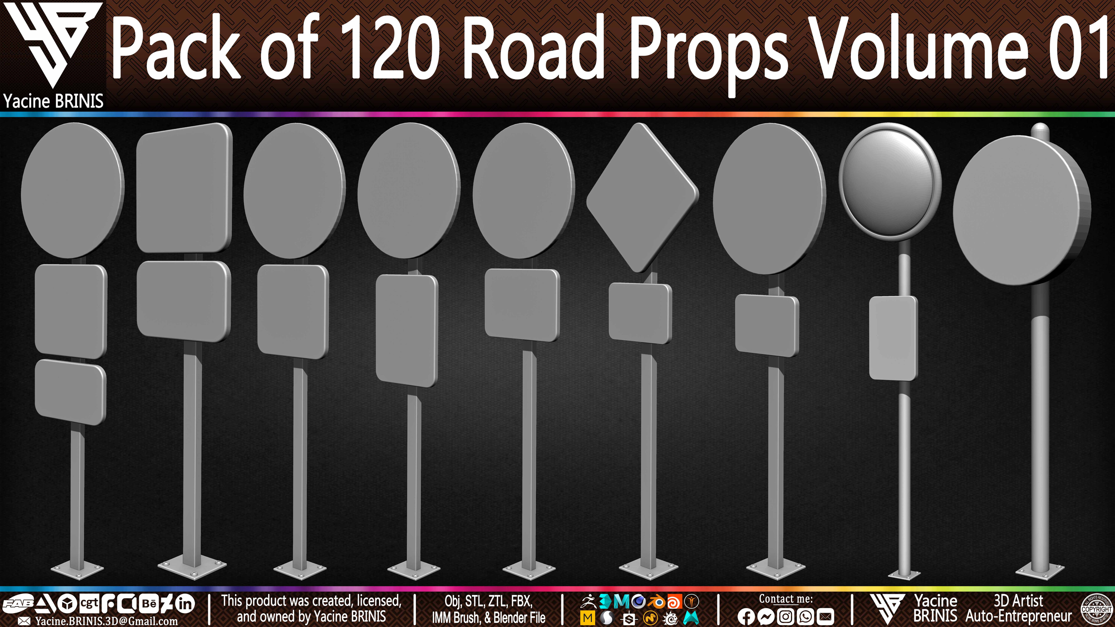 Pack of 120 Road Props Sculpted by Yacine BRINIS Volume 01 Set 026
