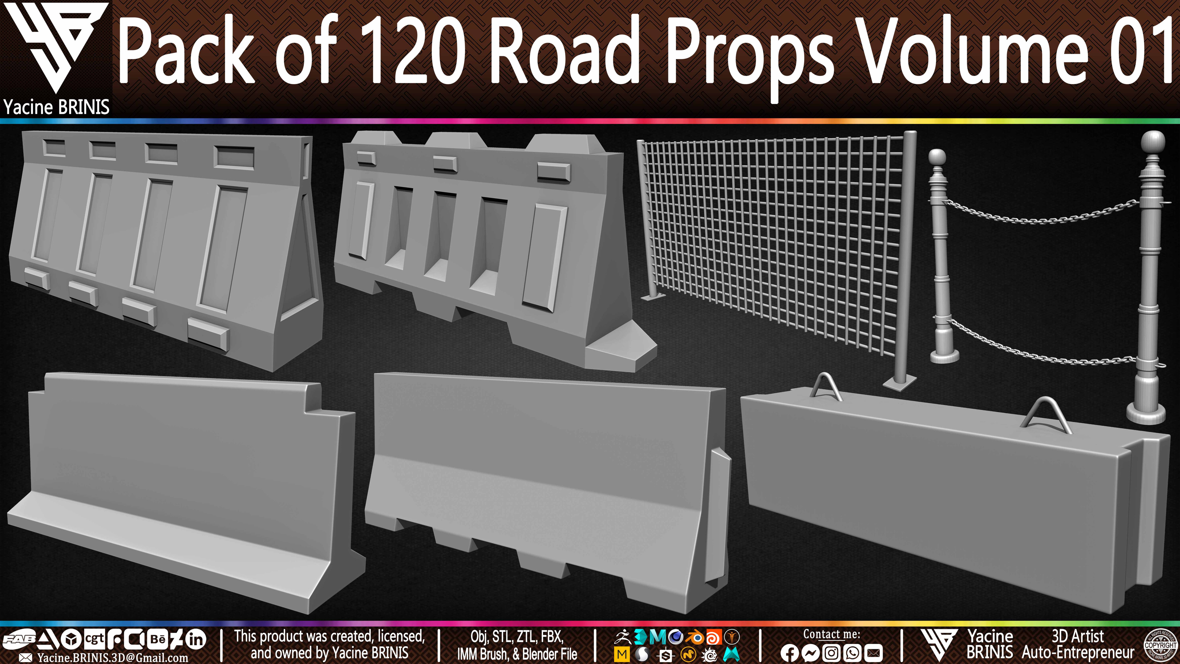 Pack of 120 Road Props Sculpted by Yacine BRINIS Volume 01 Set 031