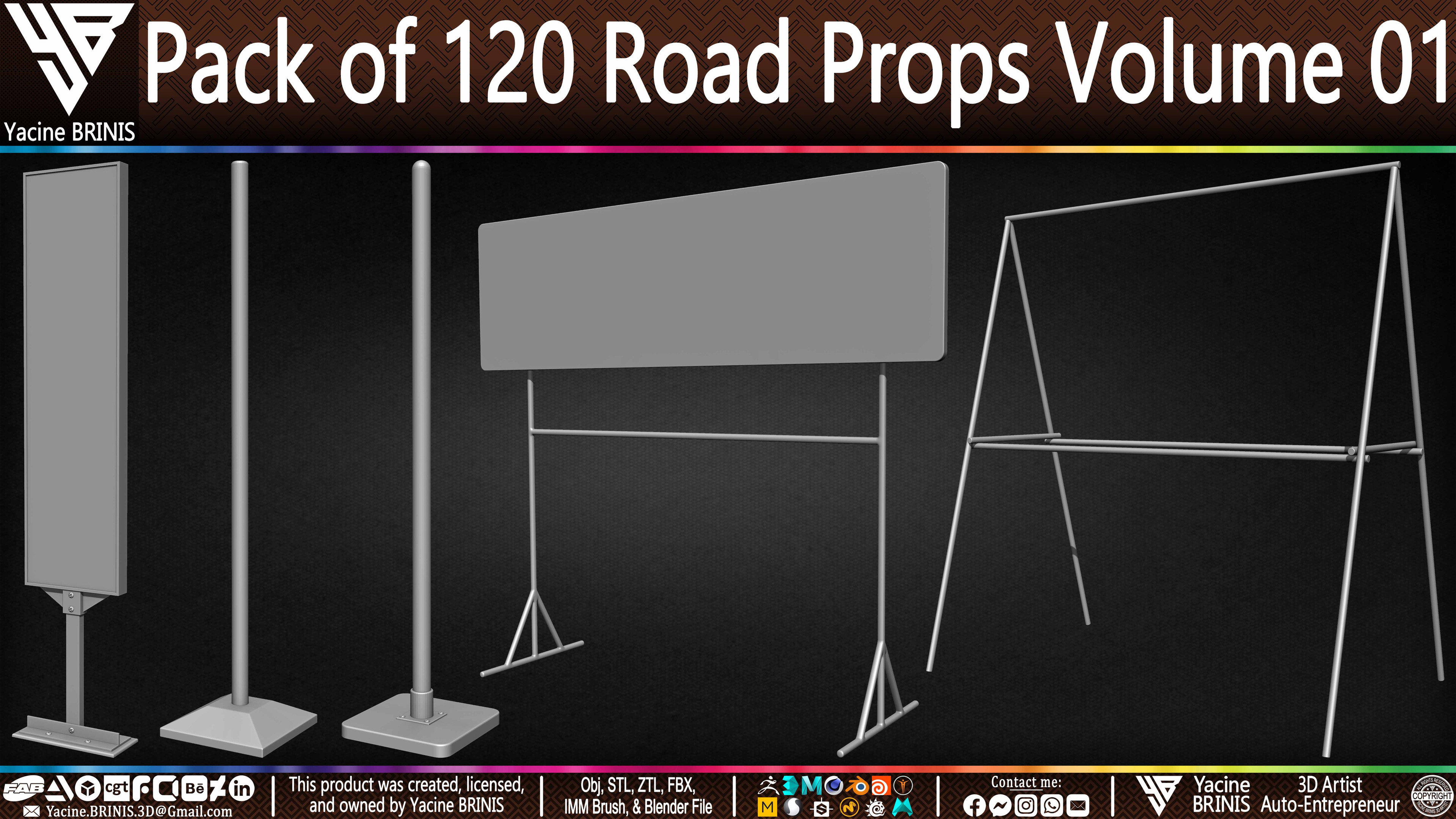 Pack of 120 Road Props Sculpted by Yacine BRINIS Volume 01 Set 035