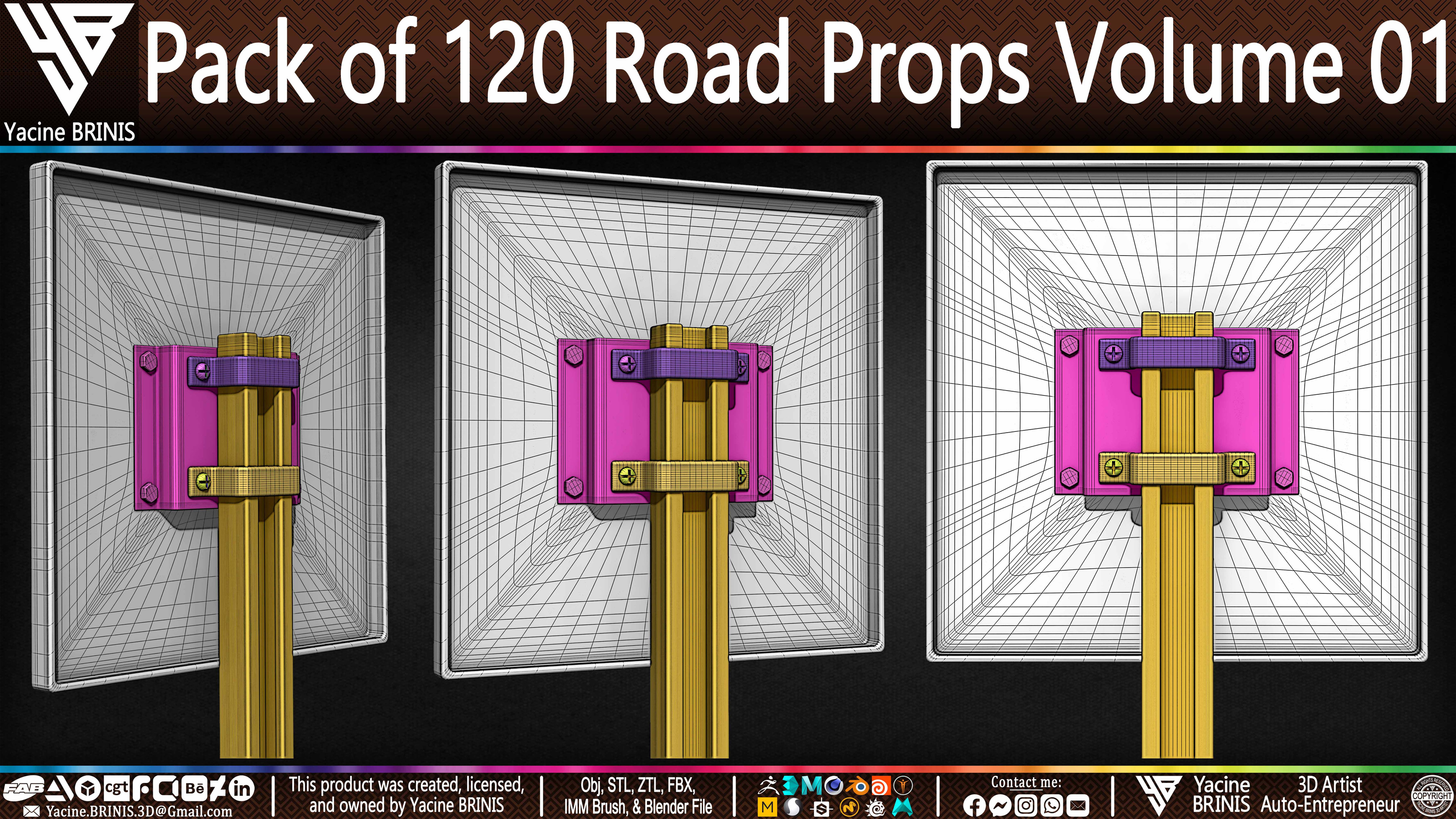 Pack of 120 Road Props Sculpted by Yacine BRINIS Volume 01 Set 043