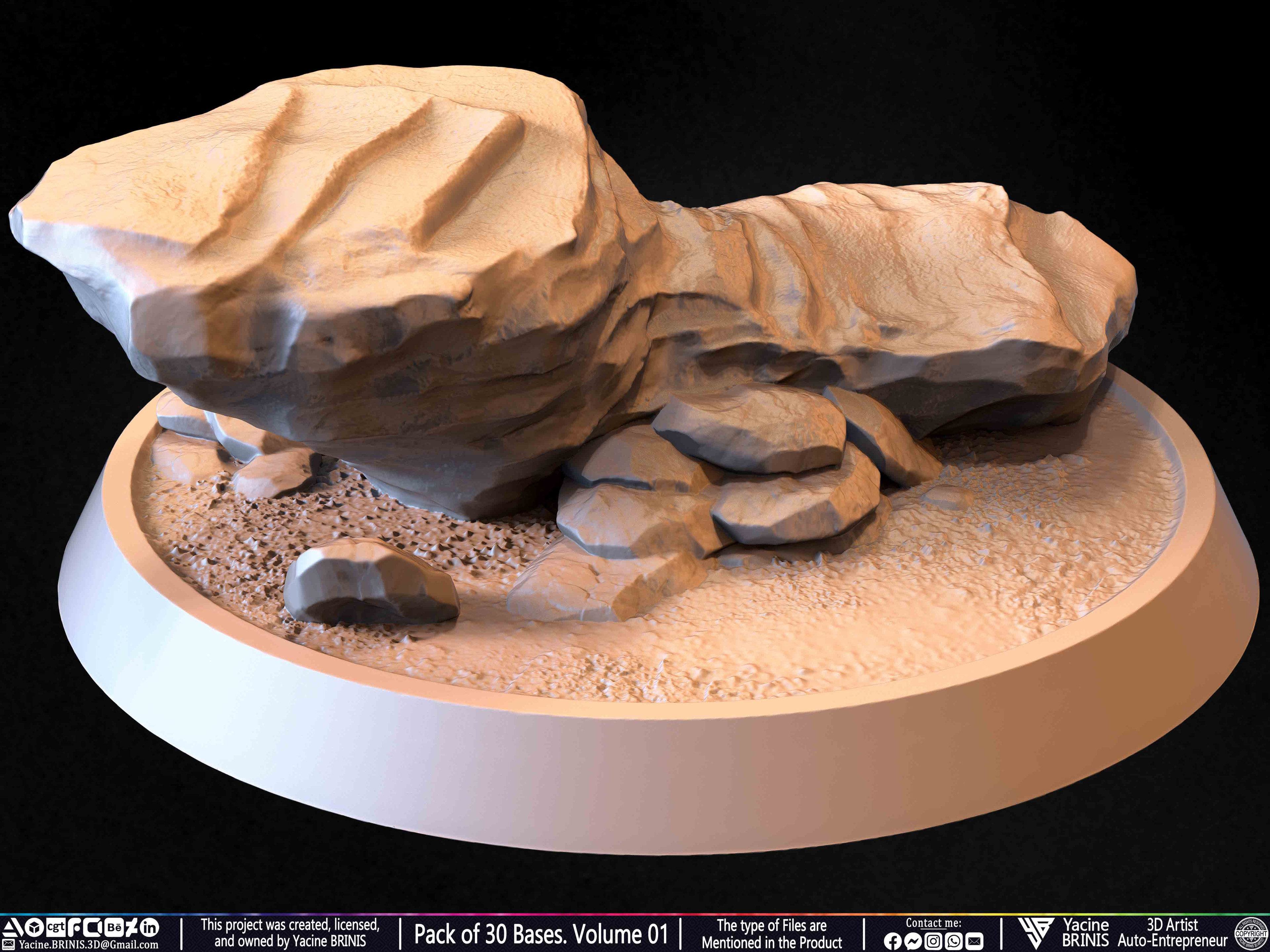 Pack of 30 Bases for Collectibles and 3D Printing Volume 01 Sculpted by Yacine BRINIS Set 015