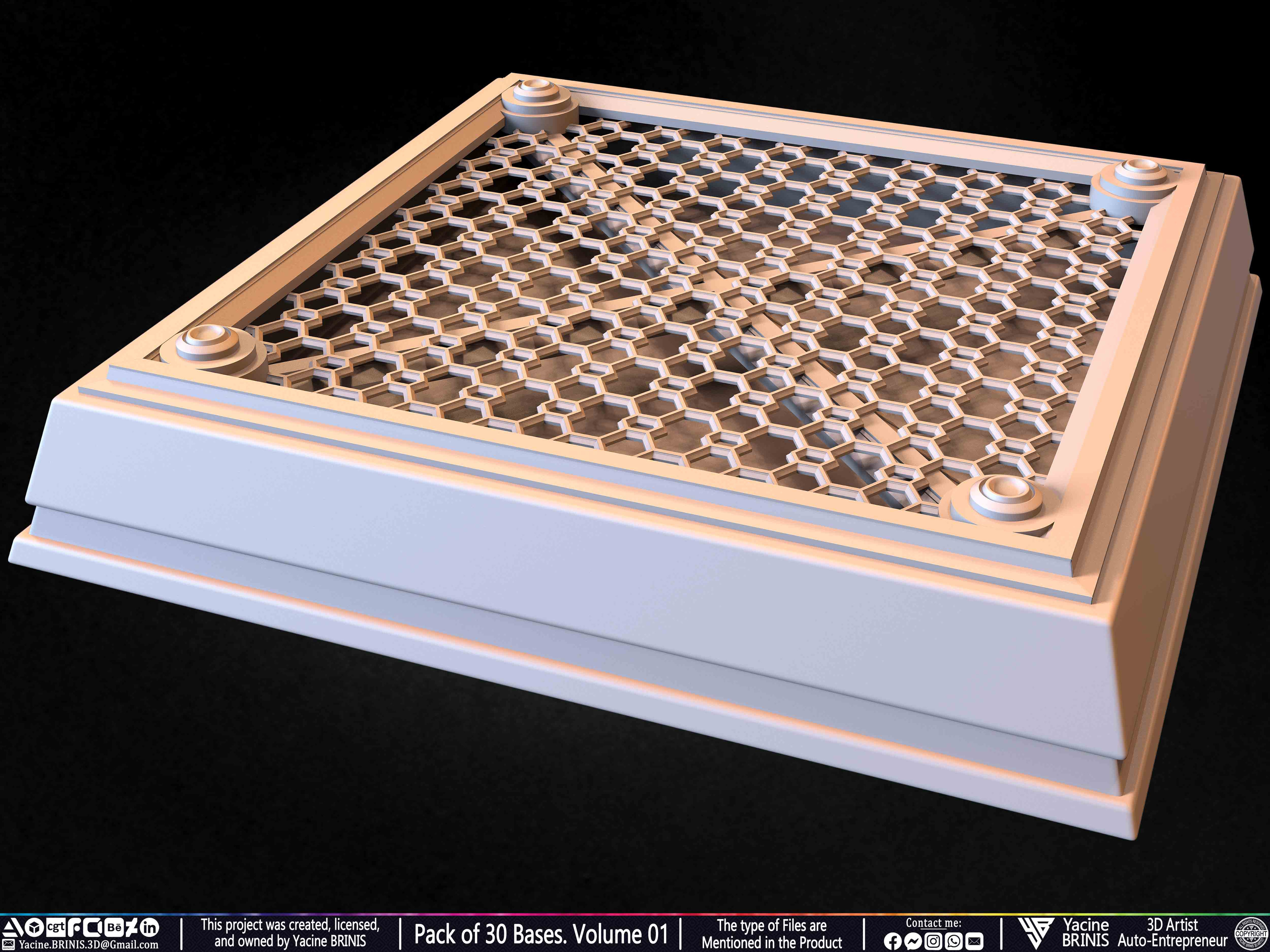 Pack of 30 Bases for Collectibles and 3D Printing Volume 01 Sculpted by Yacine BRINIS Set 021