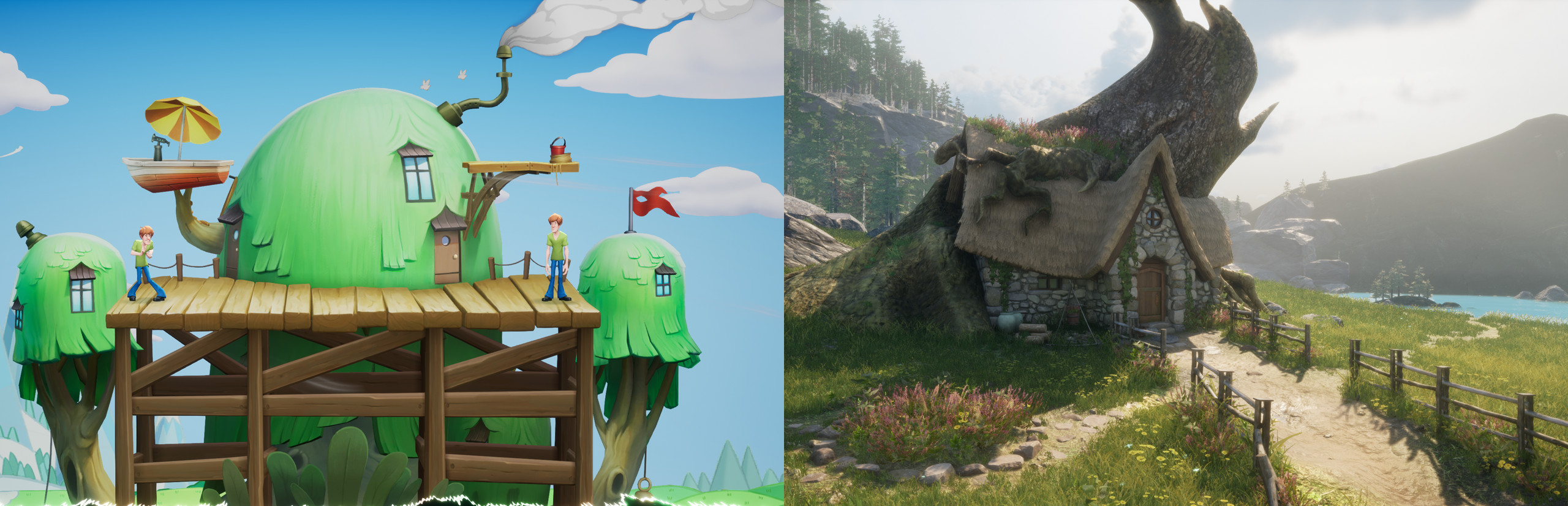 This comparison of MultiVersus and the scene illustrate the visual gap we bridged on a tight schedule. I adapted by utilizing more procedural pipelines, studying our reference, and leaning on my critical eye to make meaningful adjustments.