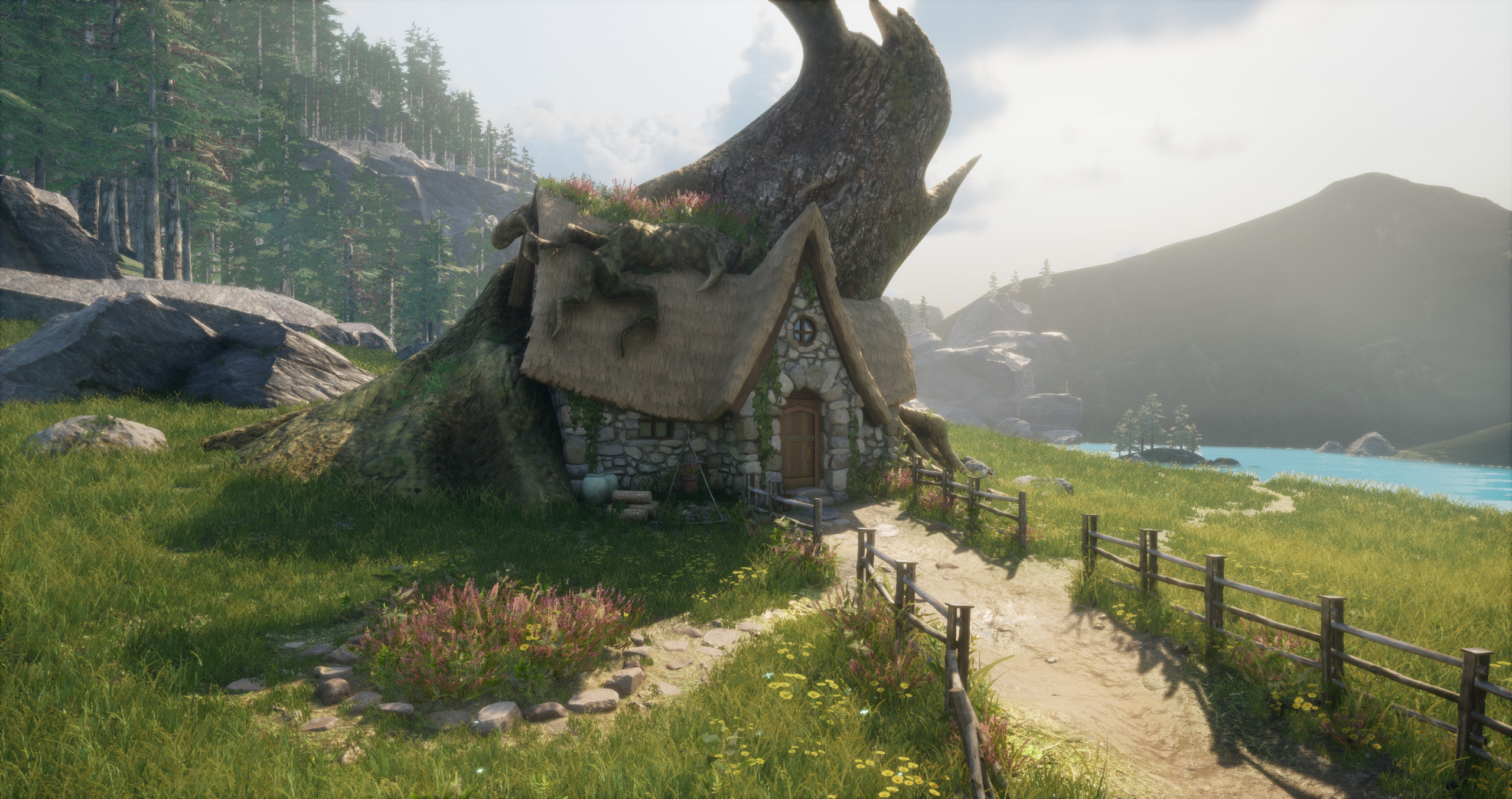 Using Hogwarts Legacy as a visual target, I was the Art Director who provided visual guidance and creative leadership for three of our environment artists to create the scene in this project in less than two weeks.