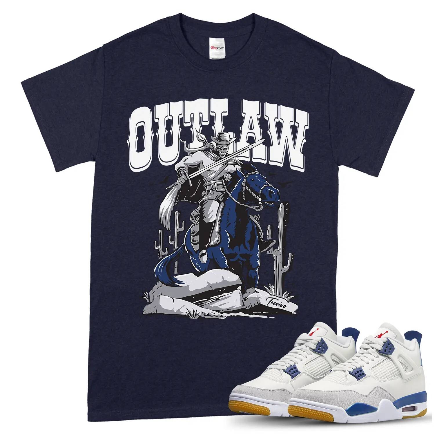 blue jordan 4 outfit