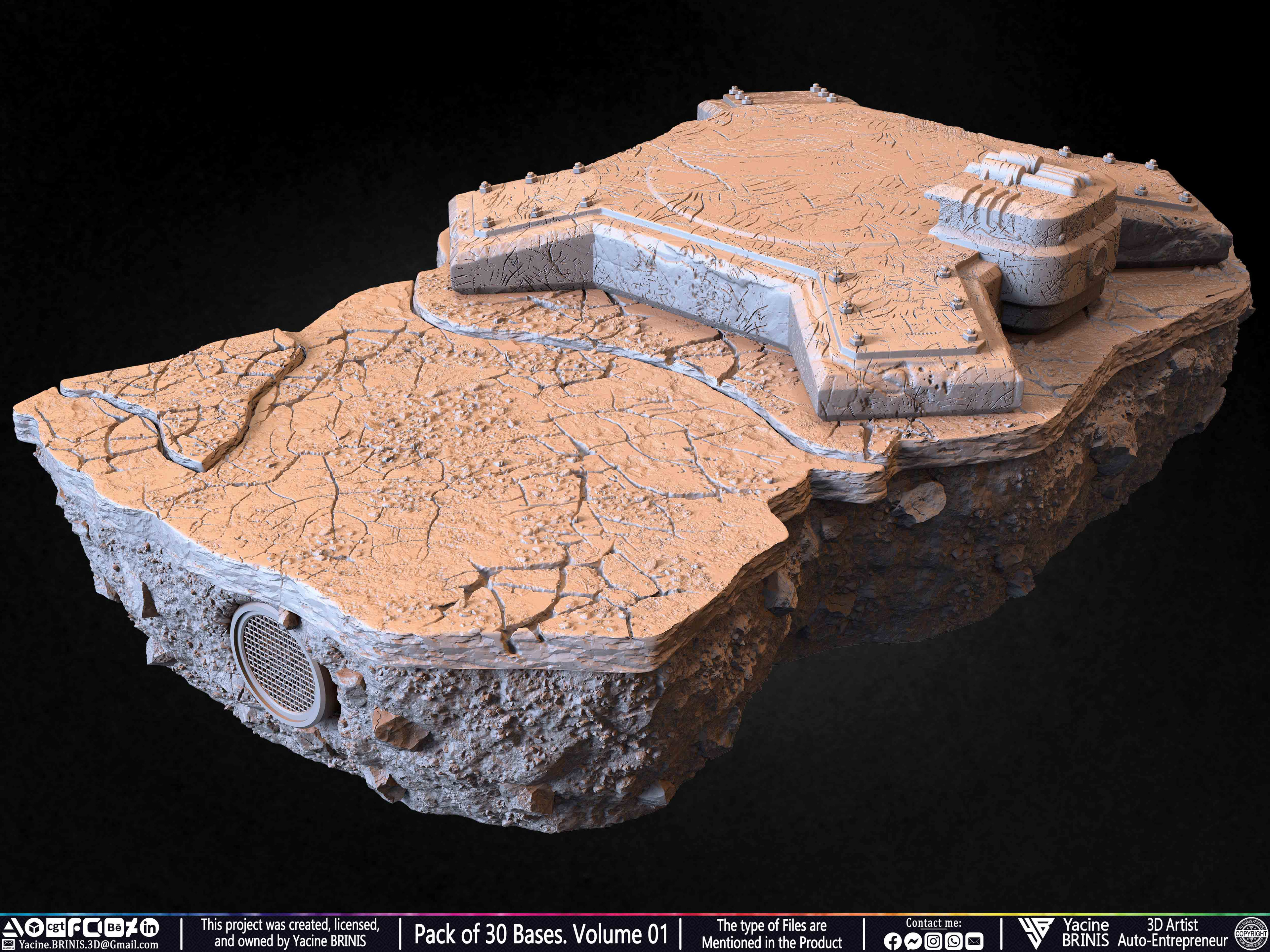 Pack of 30 Bases for Collectibles and 3D Printing Volume 01 Sculpted by Yacine BRINIS Set 072