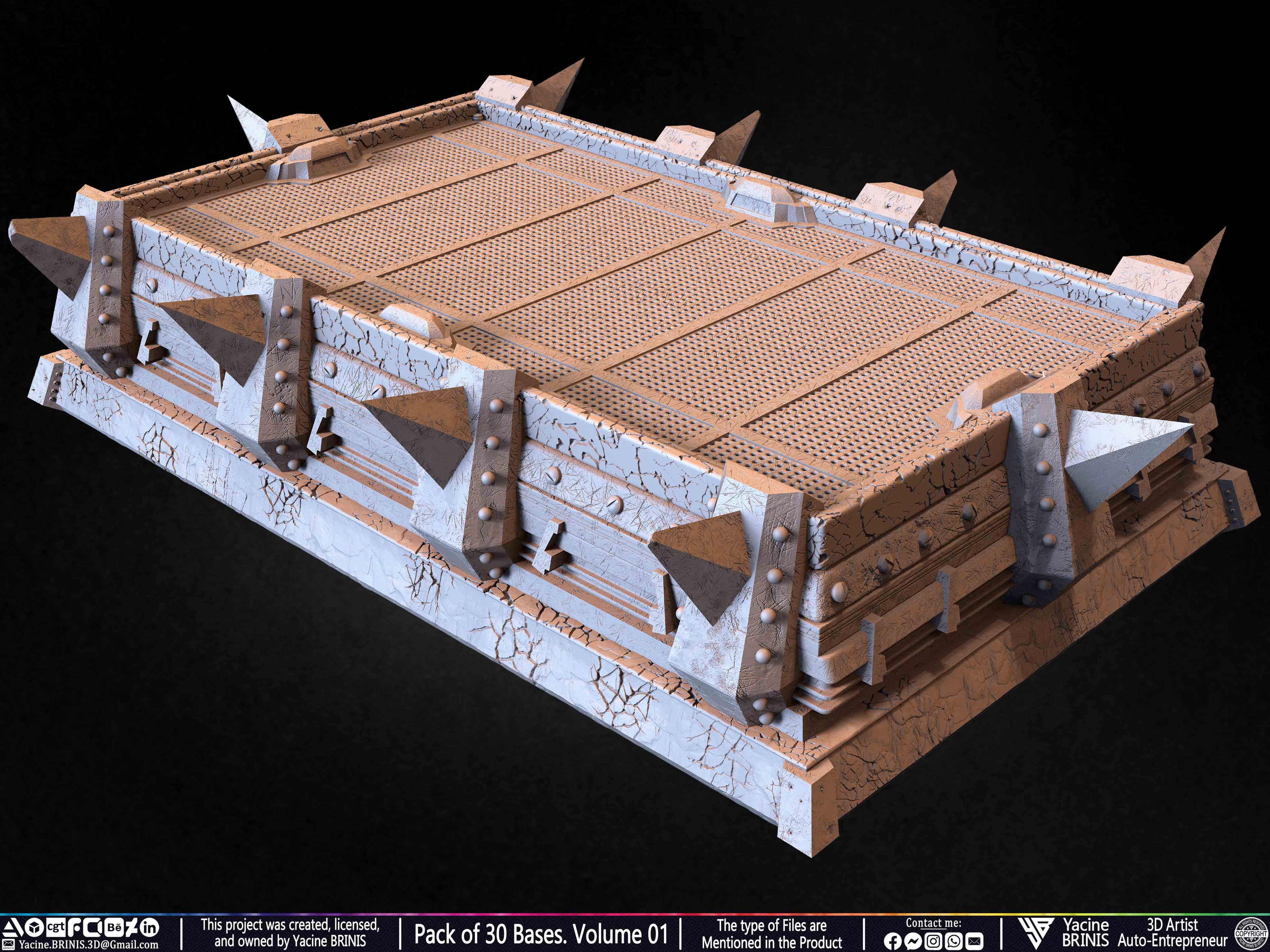 Pack of 30 Bases for Collectibles and 3D Printing Volume 01 Sculpted by Yacine BRINIS Set 074