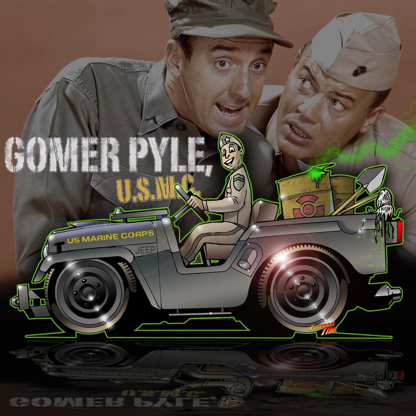 Gomer Pyle Army Jeep Art by Fireball Tim