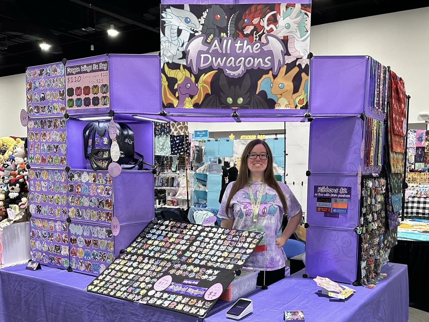 Example of a corner table display. Anime Milwaukee 2025.
