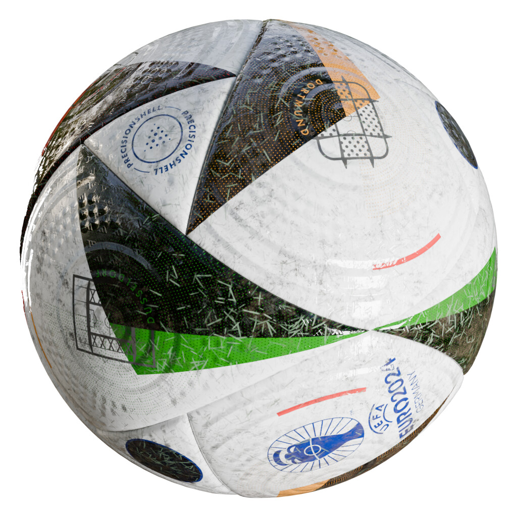 Shot of the ball capturing the details that went into the texture work.