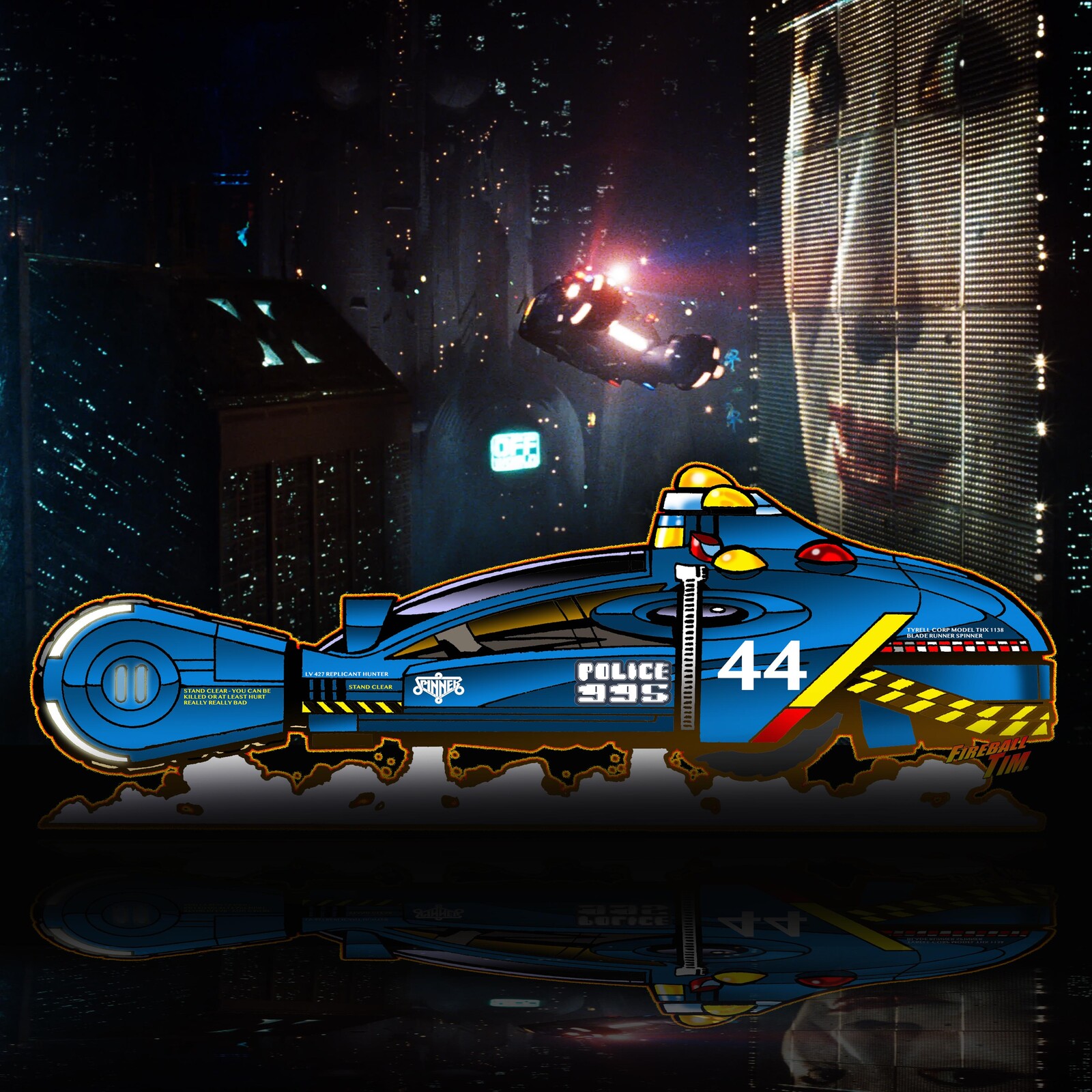 Blade Runner Spinner Art by Fireball Tim