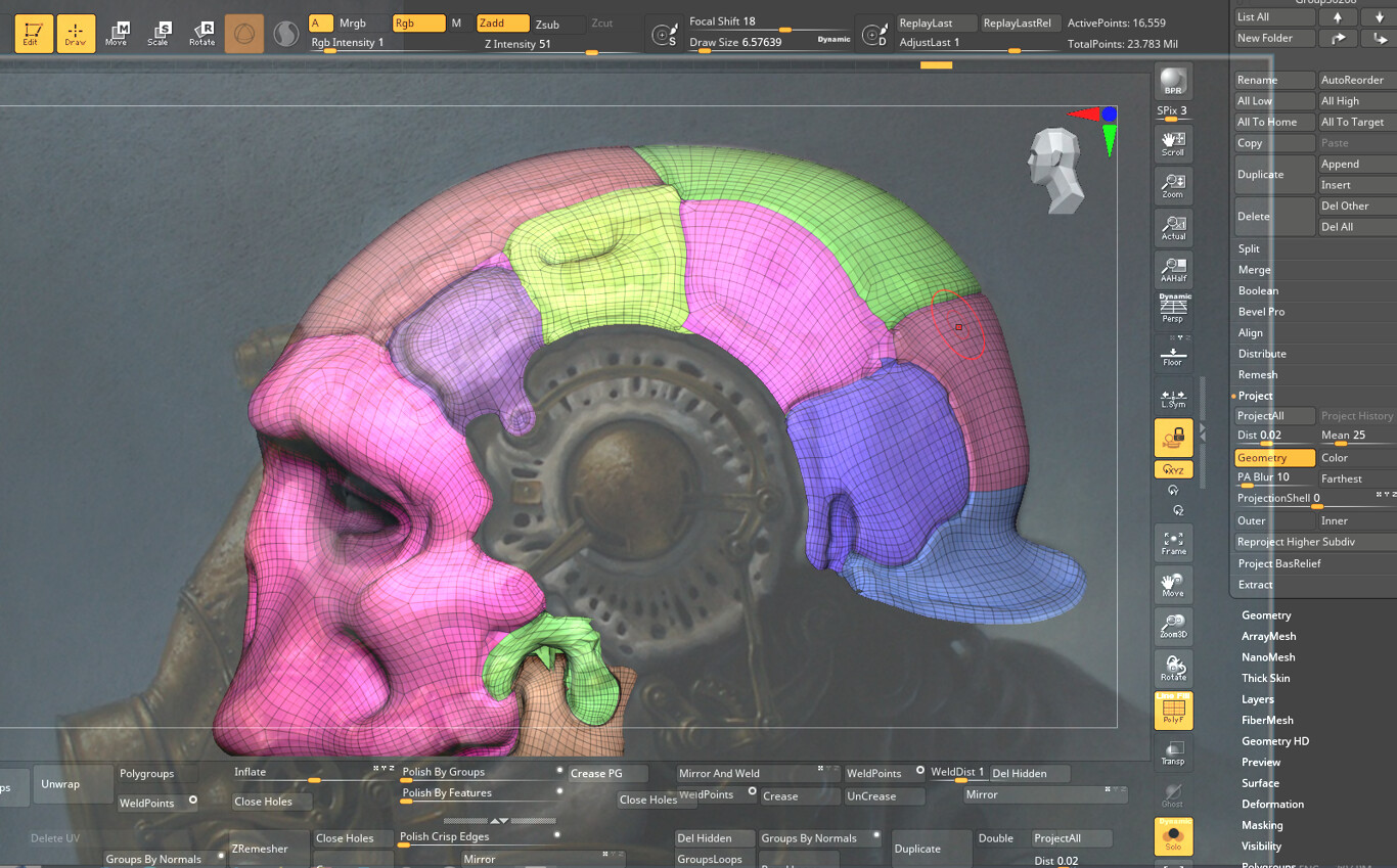 sculpting process
