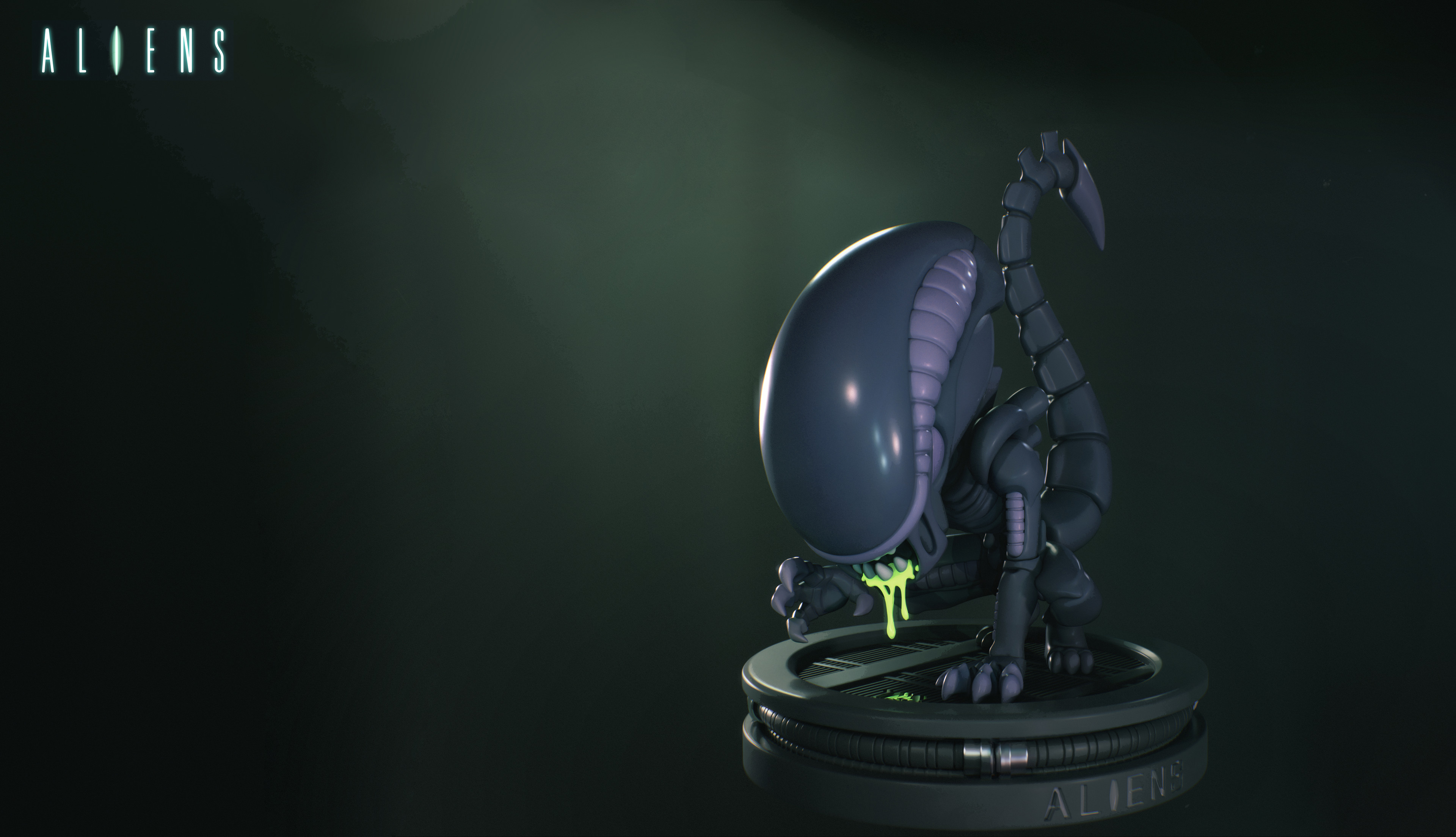 Alien Drone 3d Concept: 
Beauty Render: Marmoset 5
