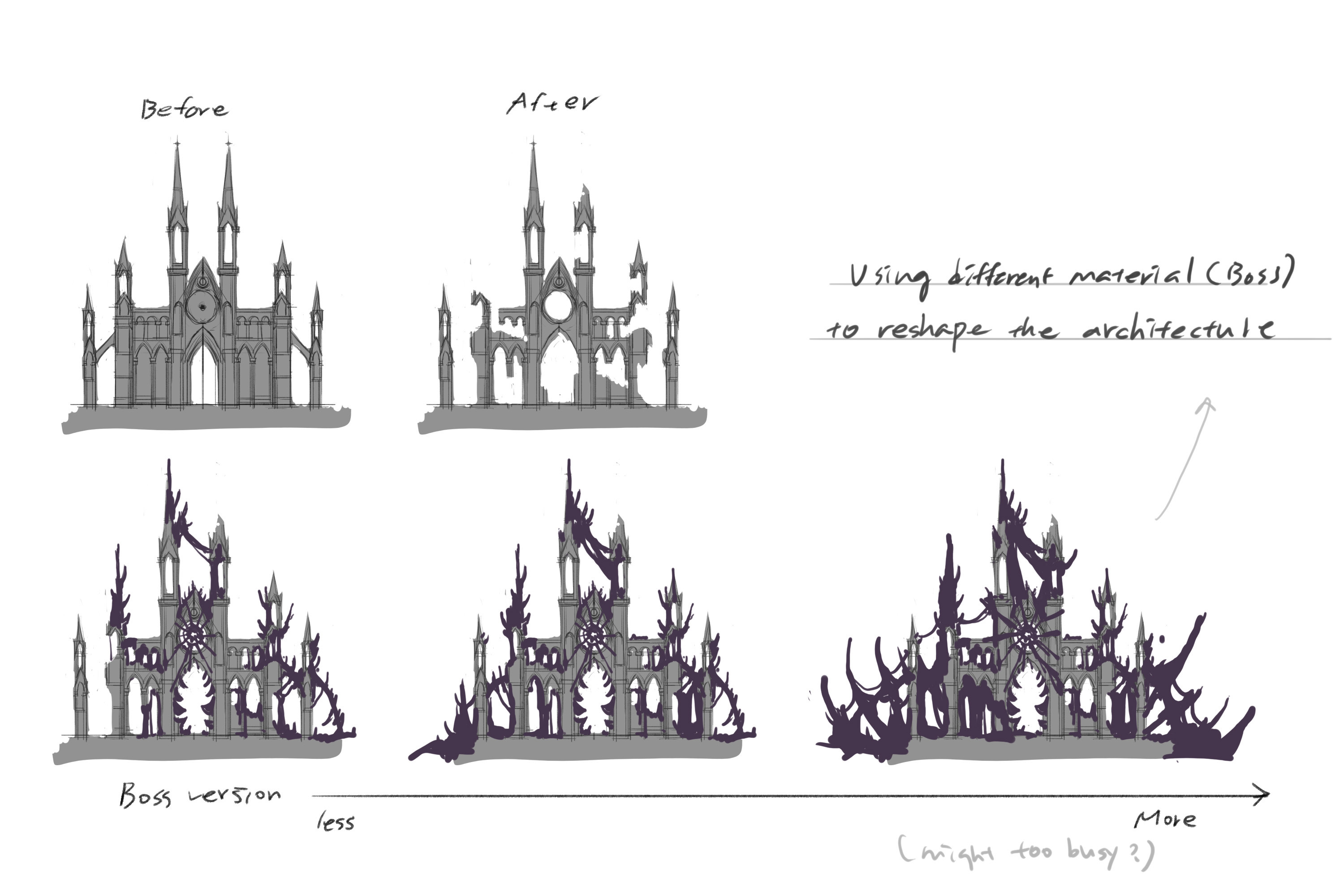 Boss Gate
Concept art shows corrosion in a different stage