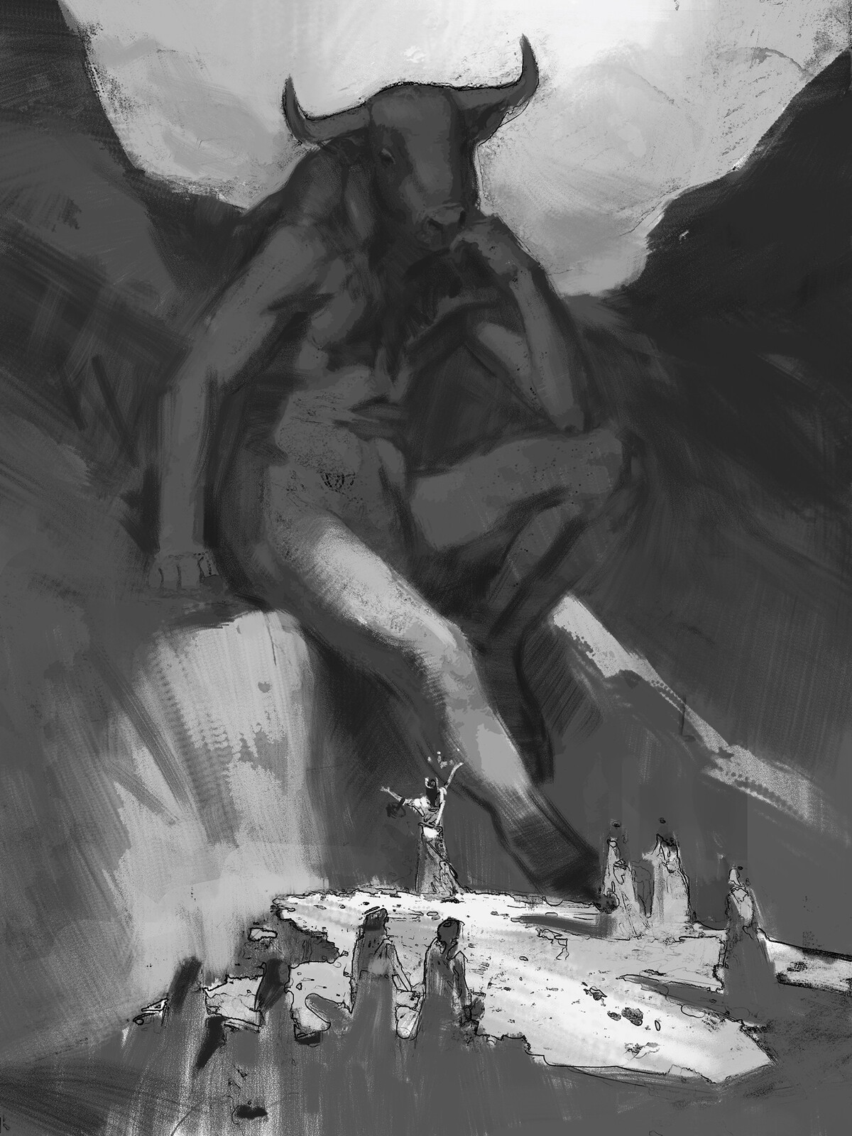 bw digital sketch