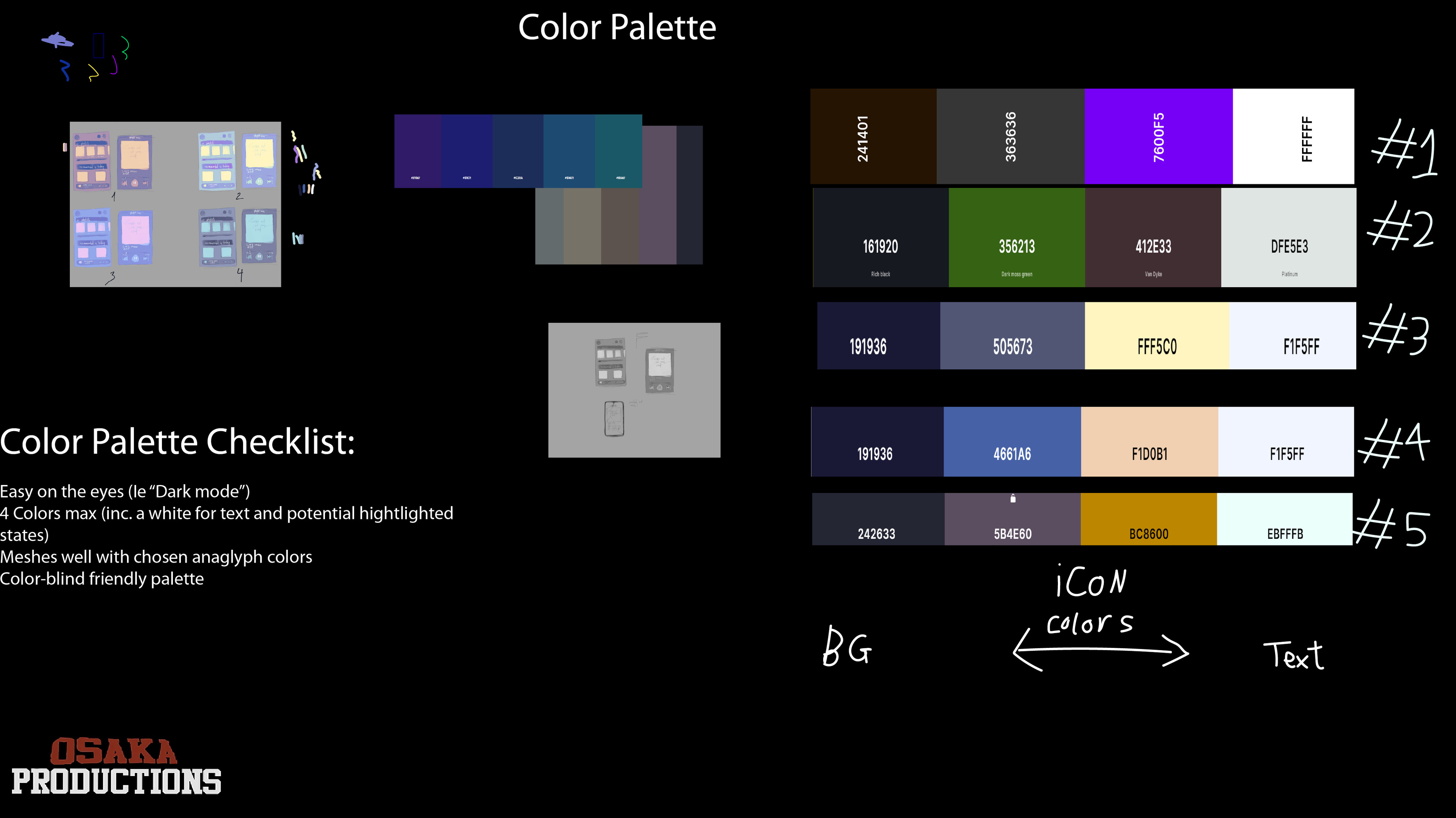 Mood board research for potential minimalist colour palettes.