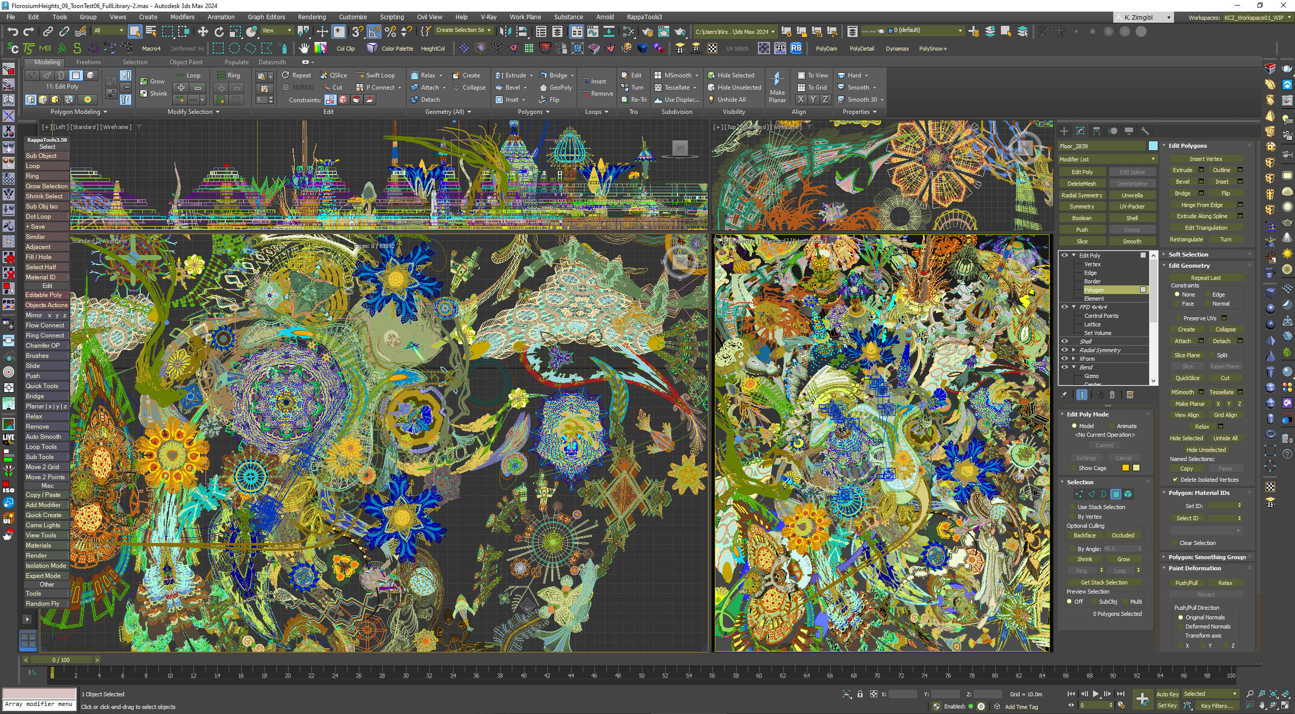 Screenshot of my 3DS Max interface.  Needs more buttons!